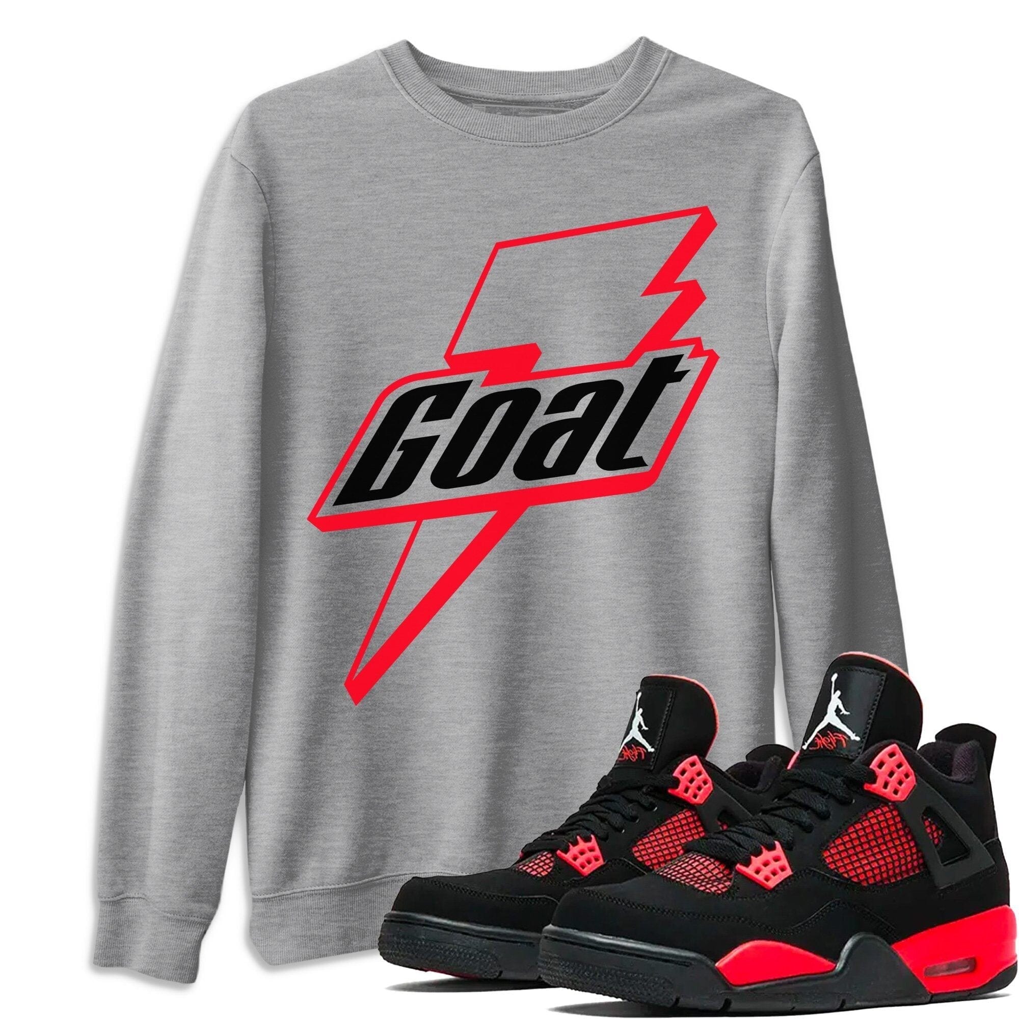 Jordan 4 Red Thunder Shirt To Match Jordans Goat Sneaker Tees Jordan 4 Red Thunder Drip Gear Zone Sneaker Matching Clothing Unisex Shirts