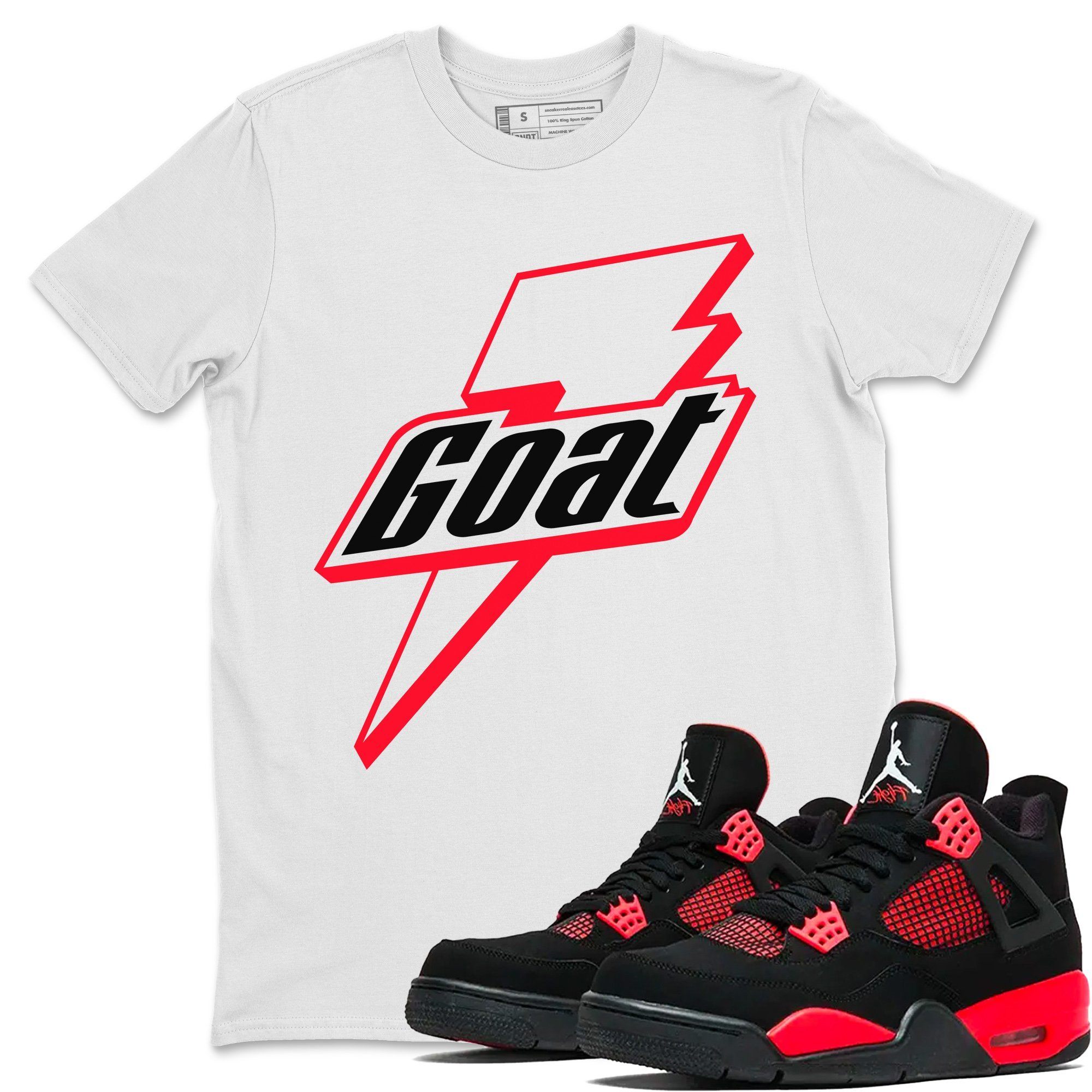 Jordan 4 Red Thunder Shirt To Match Jordans Goat Sneaker Tees Jordan 4 Red Thunder Drip Gear Zone Sneaker Matching Clothing Unisex Shirts