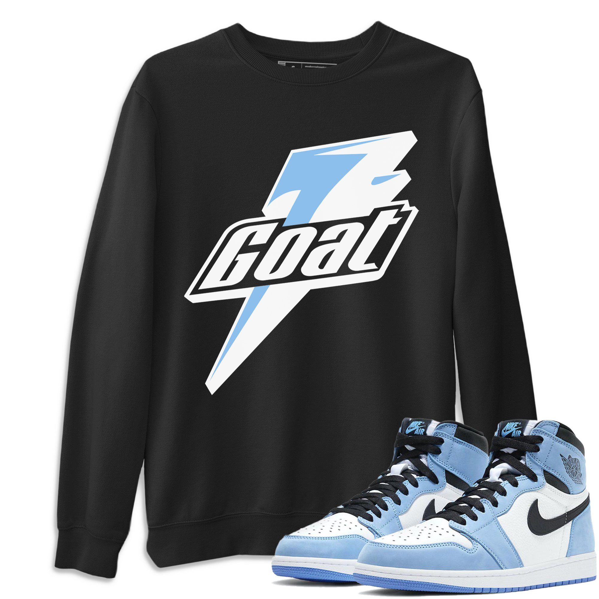 Jordan 1 University Blue Shirt To Match Jordans Goat Sneaker Tees Jordan 1 University Blue Drip Gear Zone Sneaker Matching Clothing Unisex Shirts