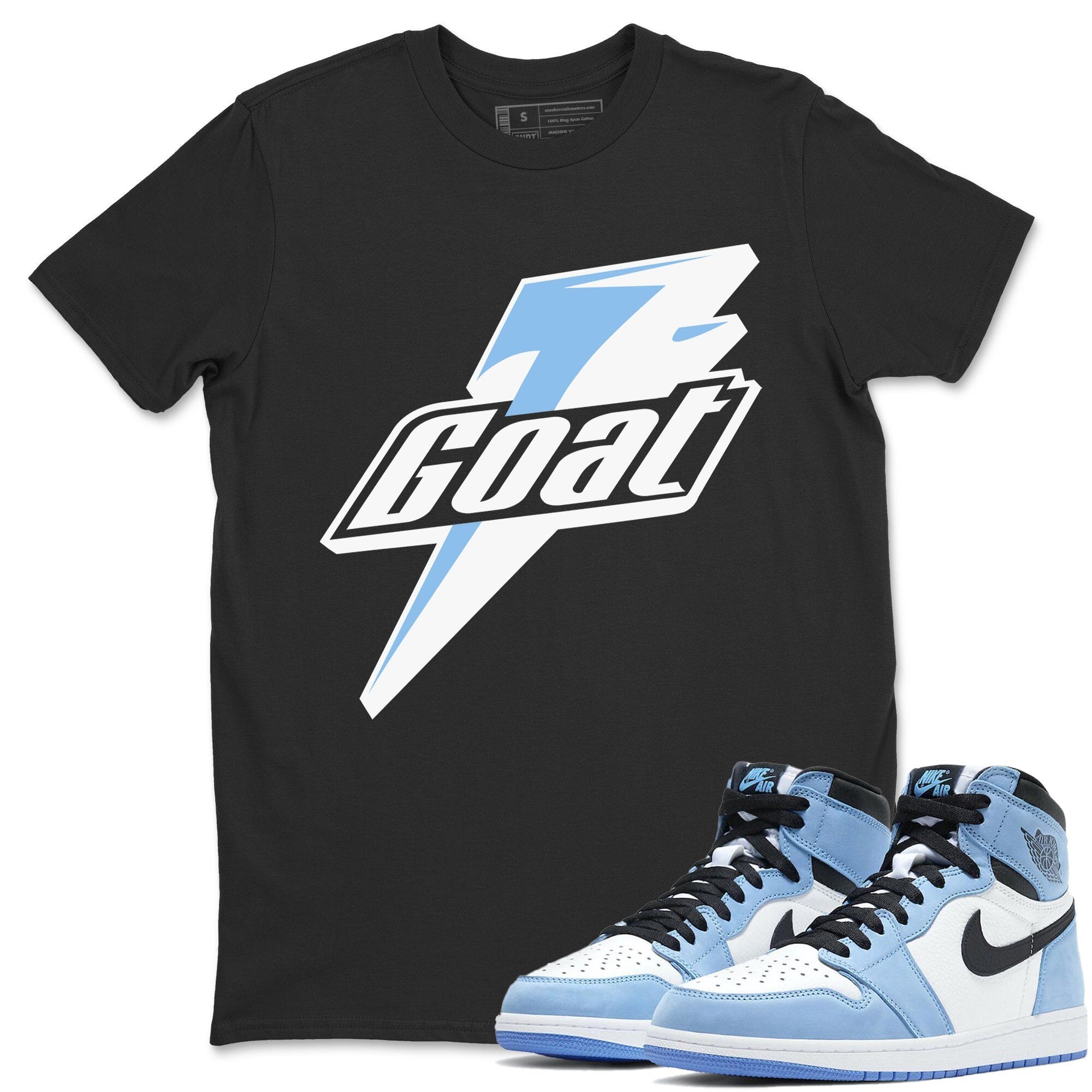 Jordan 1 University Blue Shirt To Match Jordans Goat Sneaker Tees Jordan 1 University Blue Drip Gear Zone Sneaker Matching Clothing Unisex Shirts