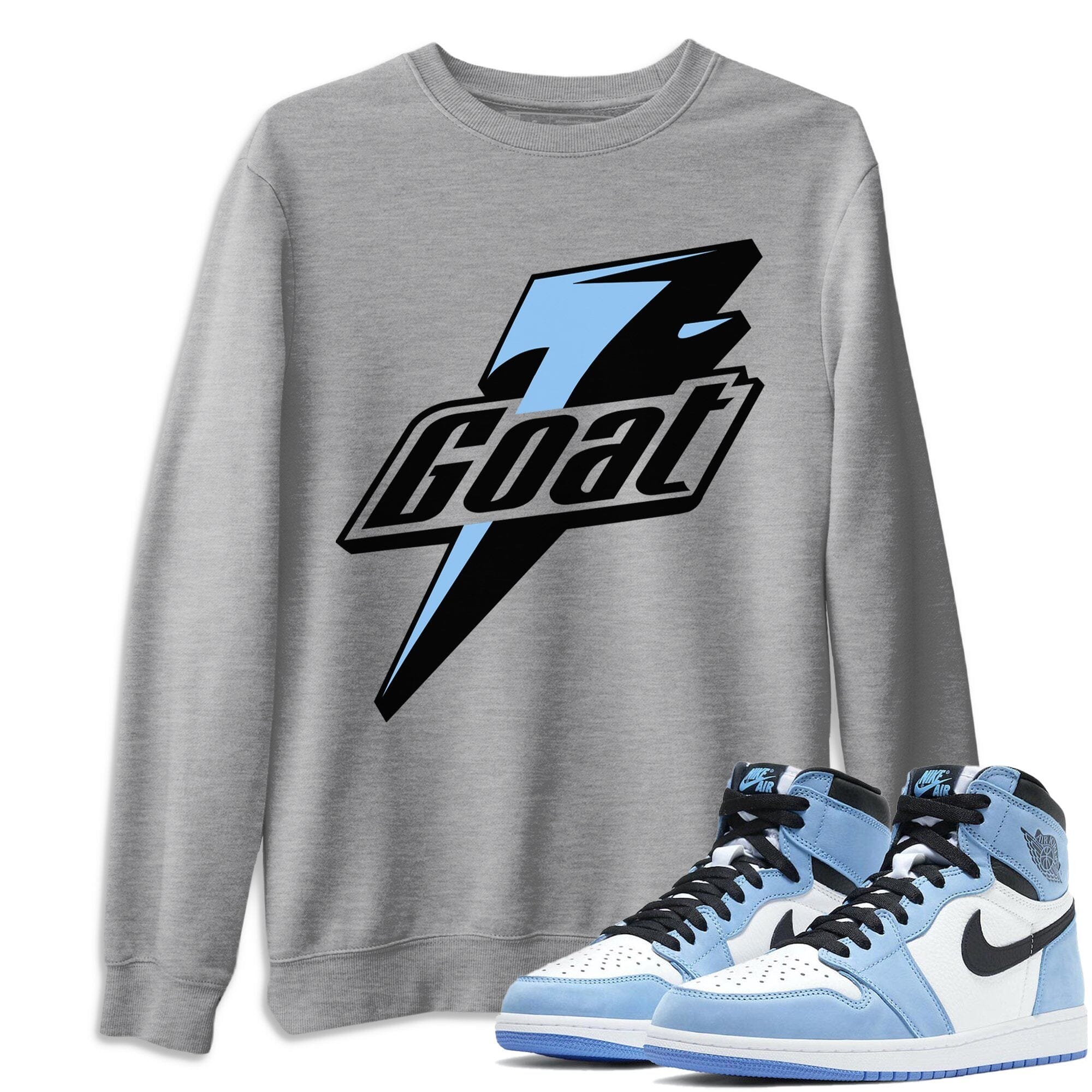 Jordan 1 University Blue Shirt To Match Jordans Goat Sneaker Tees Jordan 1 University Blue Drip Gear Zone Sneaker Matching Clothing Unisex Shirts