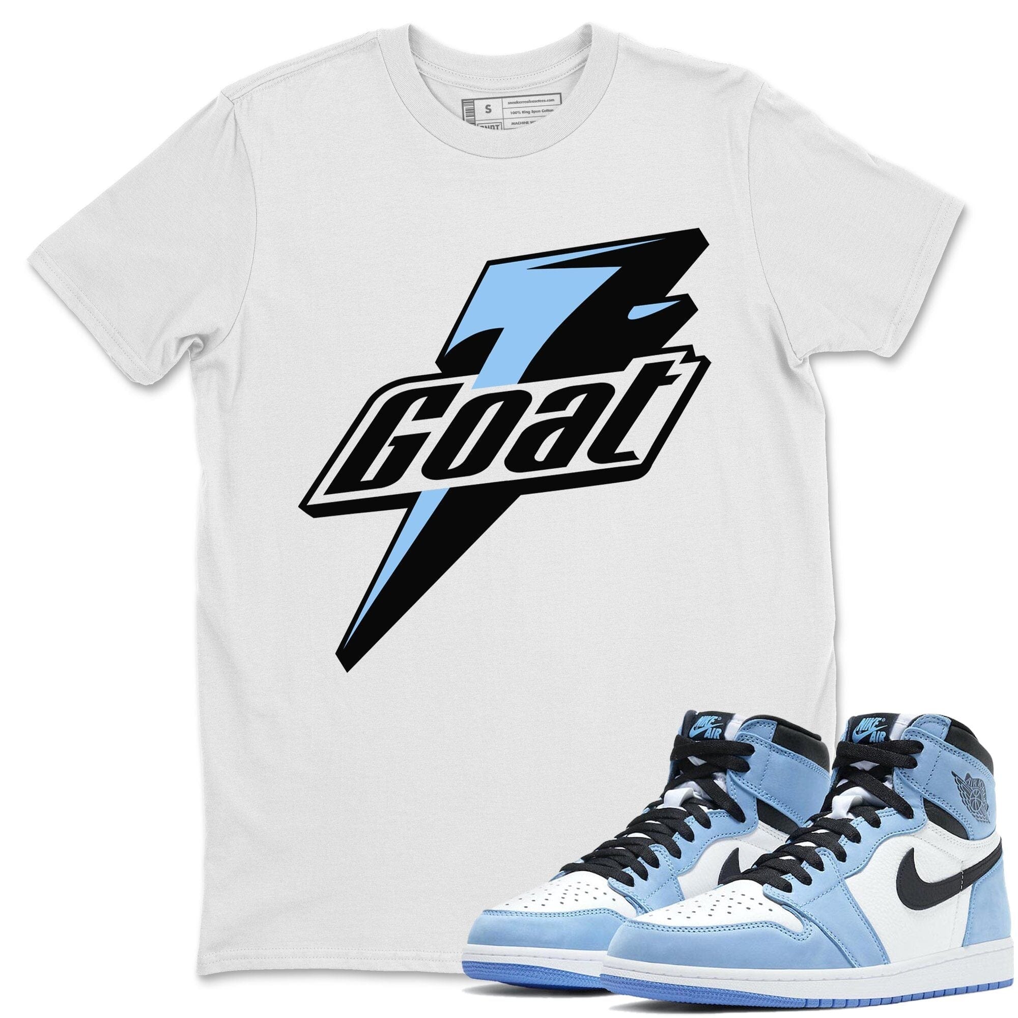 Jordan 1 University Blue Shirt To Match Jordans Goat Sneaker Tees Jordan 1 University Blue Drip Gear Zone Sneaker Matching Clothing Unisex Shirts