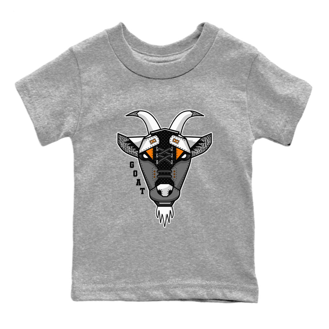 Air Jordan 3 Retro Fear shirt to match jordans Goat Face sneaker tees Air Jordan 3 Fear Drip Gear Zone Sneaker Matching Clothing Brand Baby Toddler Heather Grey 2 T-Shirt