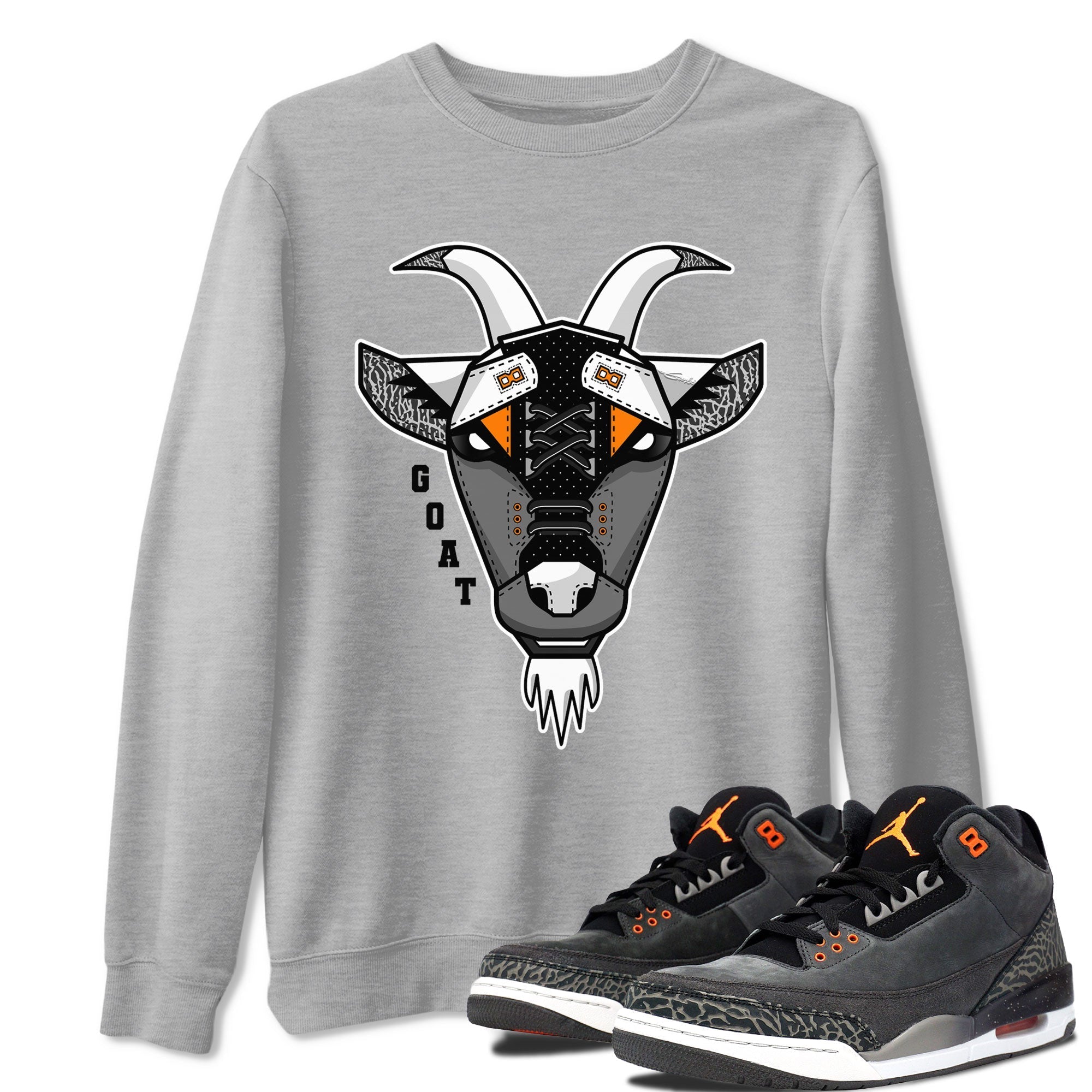 Air Jordan 3 Retro Fear shirt to match jordans Goat Face sneaker tees Air Jordan 3 Fear Drip Gear Zone Sneaker Matching Tee Brand Unisex Sneaker Shirt Heather Grey 1 T-Shirt