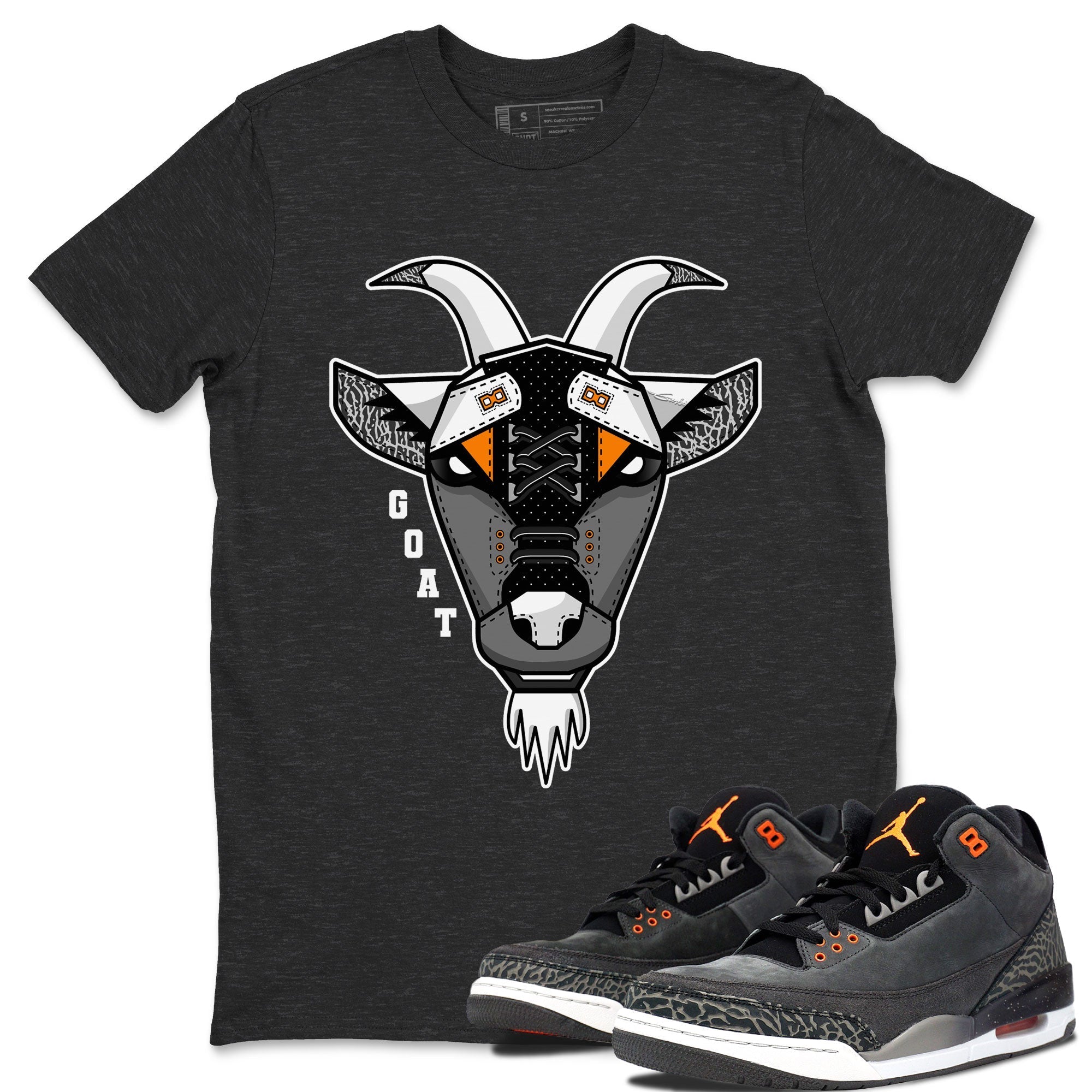 Air Jordan 3 Retro Fear shirt to match jordans Goat Face sneaker tees Air Jordan 3 Fear Drip Gear Zone Sneaker Matching Tee Brand Unisex Sneaker Shirt Charcoal Heather 1 T-Shirt