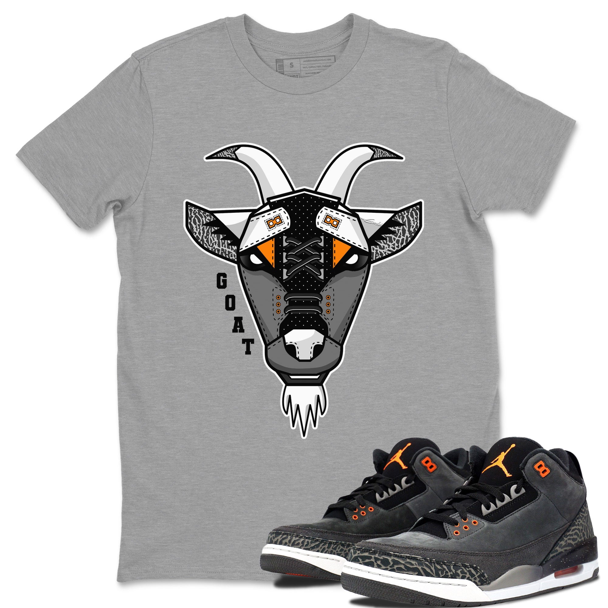 Air Jordan 3 Retro Fear shirt to match jordans Goat Face sneaker tees Air Jordan 3 Fear Drip Gear Zone Sneaker Matching Tee Brand Unisex Sneaker Shirt Heather Grey 1 T-Shirt