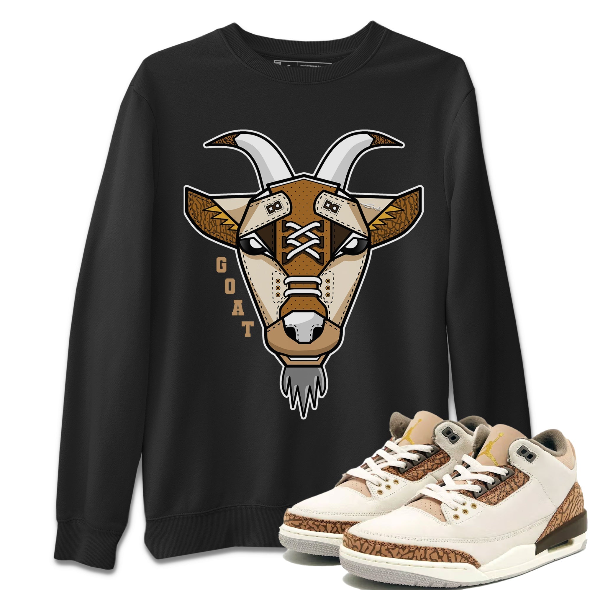 Air Jordan 3 Palomino Sneaker Match Tees Goat Face Sneaker T-Shirts Jordan 3 Palomino Sneaker Release Tees Unisex Shirts Black 1