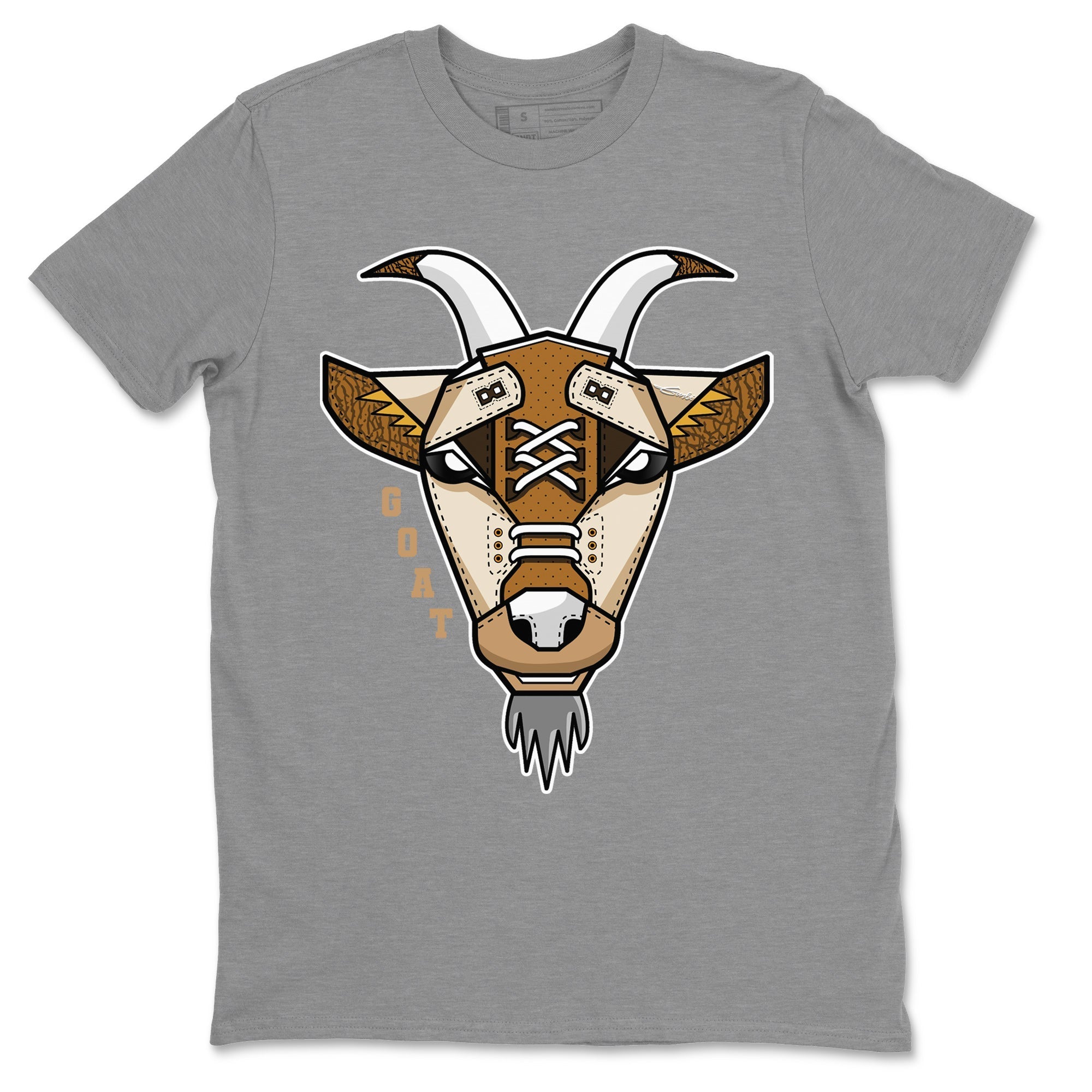 Air Jordan 3 Palomino Sneaker Match Tees Goat Face Sneaker T-Shirts Jordan 3 Palomino Sneaker Release Tees Unisex Shirts Heather Grey 2