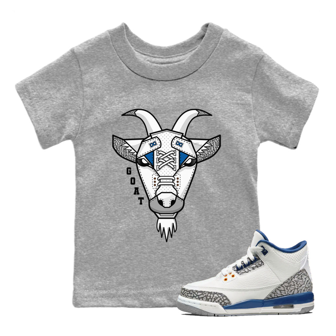 Air Jordan 3 Wizards Goat Face Baby and Kids Streetwear Sneaker Shirt Air Jordan 3 Retro Wizards Kids Streetwear Sneaker Shirt Size Chart