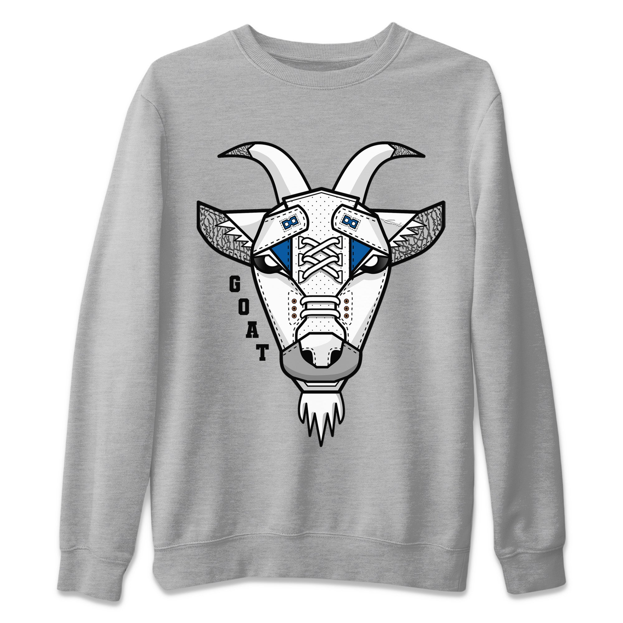 Air Jordan 3 Wizards Sneaker Match Tees Goat Face Streetwear Sneaker Shirt Air Jordan 3 Retro Wizards Sneaker Release Tees Unisex Shirts Heather Grey 2