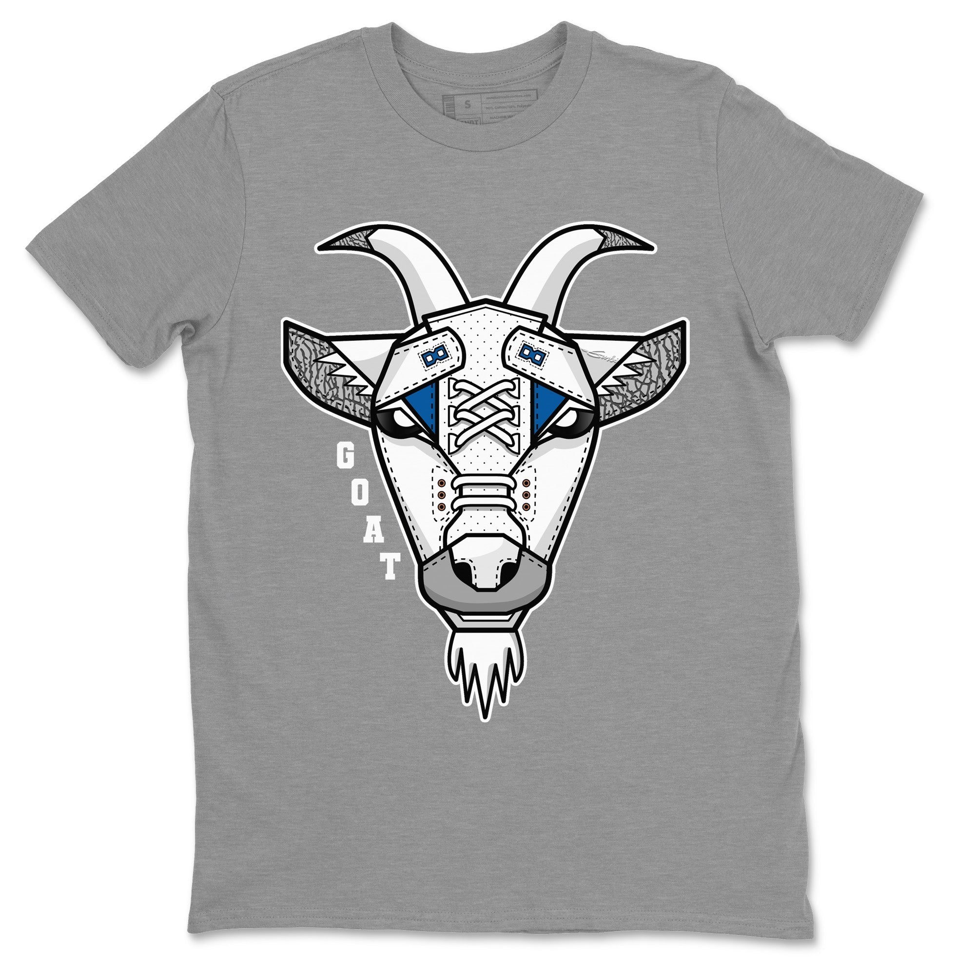 Air Jordan 3 Wizards Sneaker Match Tees Goat Face Streetwear Sneaker Shirt Air Jordan 3 Retro Wizards Sneaker Release Tees Unisex Shirts Heather Grey 2