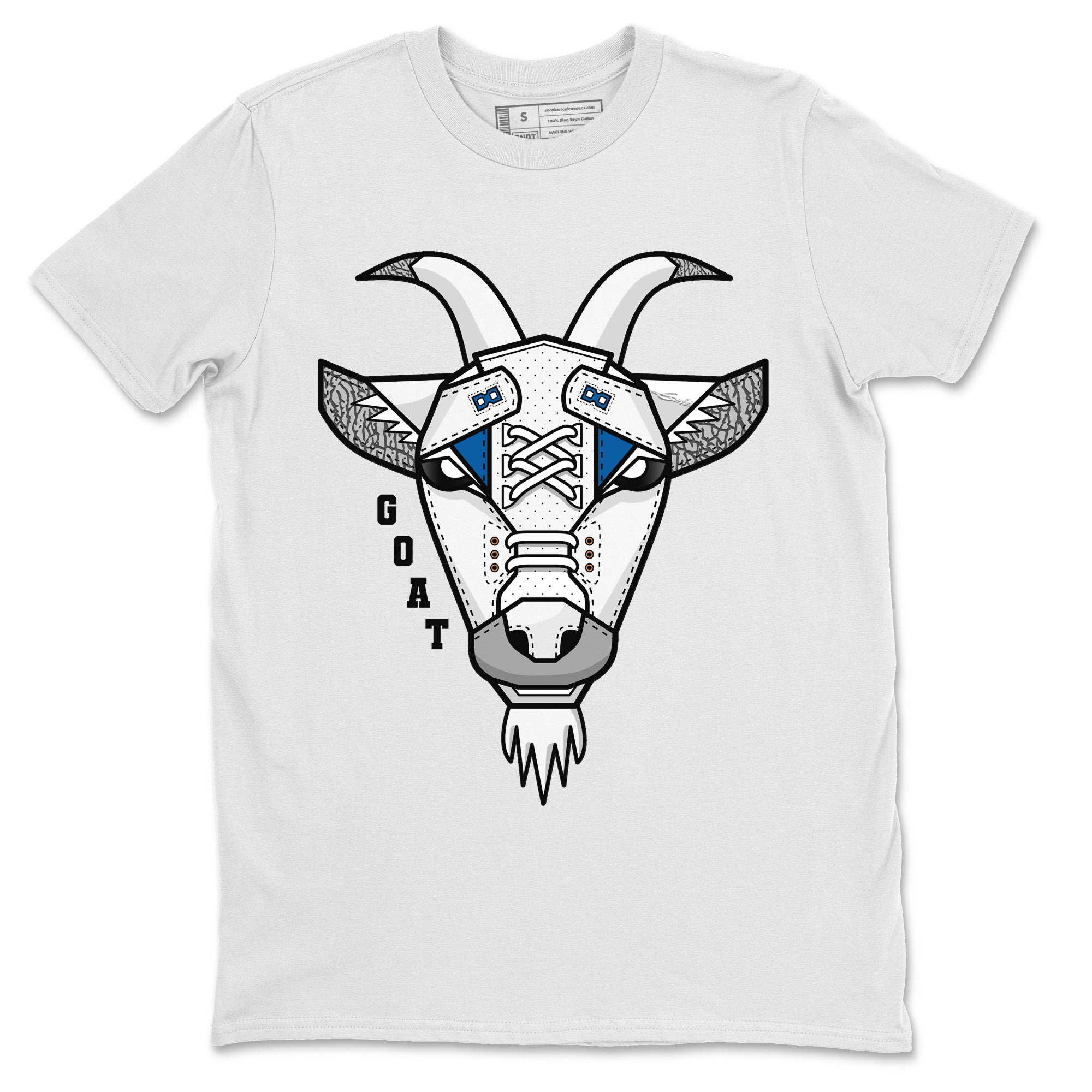Air Jordan 3 Wizards Sneaker Match Tees Goat Face Streetwear Sneaker Shirt Air Jordan 3 Retro Wizards Sneaker Release Tees Unisex Shirts White 2