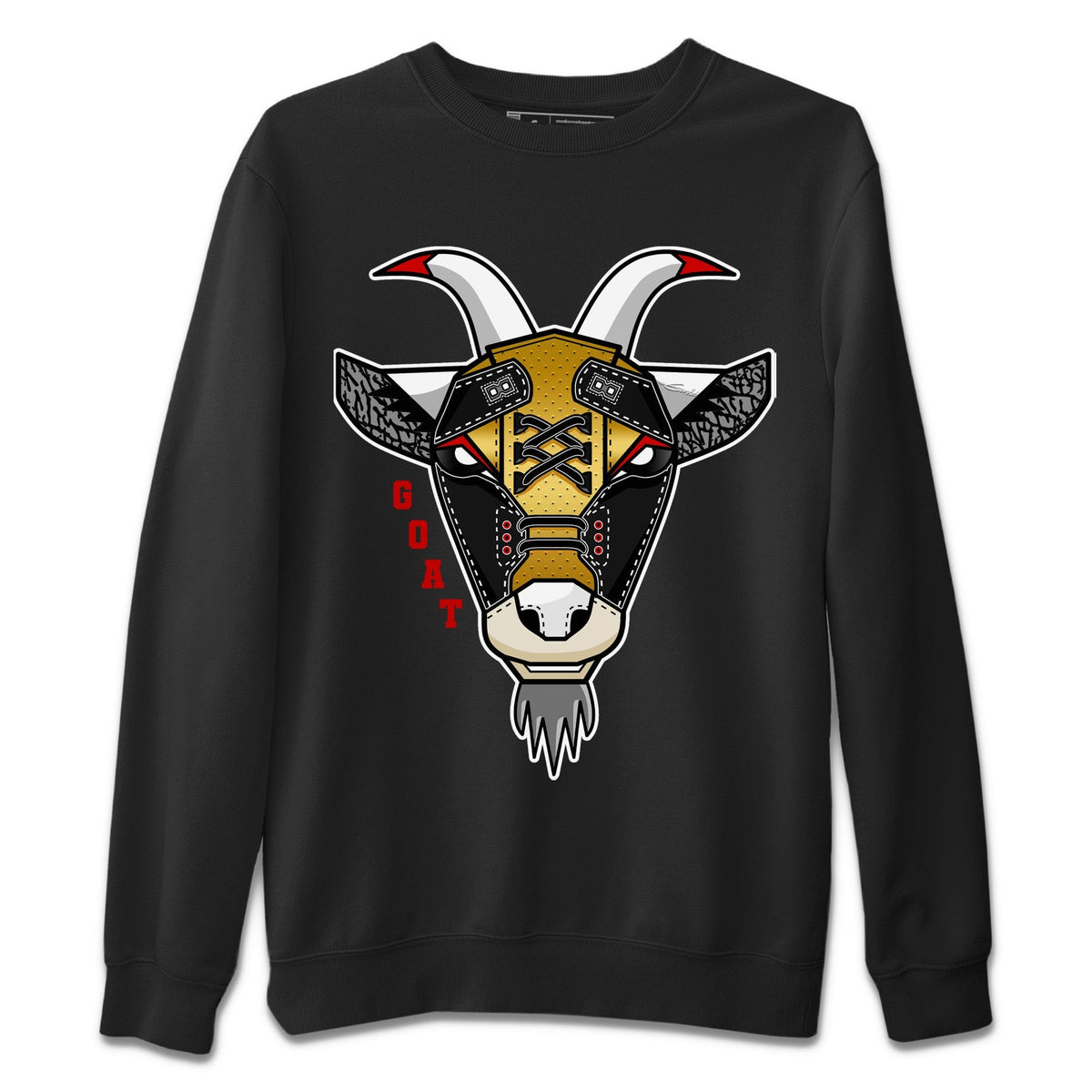 Jordan 3 Black Gold Sneaker Matching T-Shirt Goat Face Sneaker Tees Jordan 3 Black Gold Sneaker Release Tees Crew Neck Tees