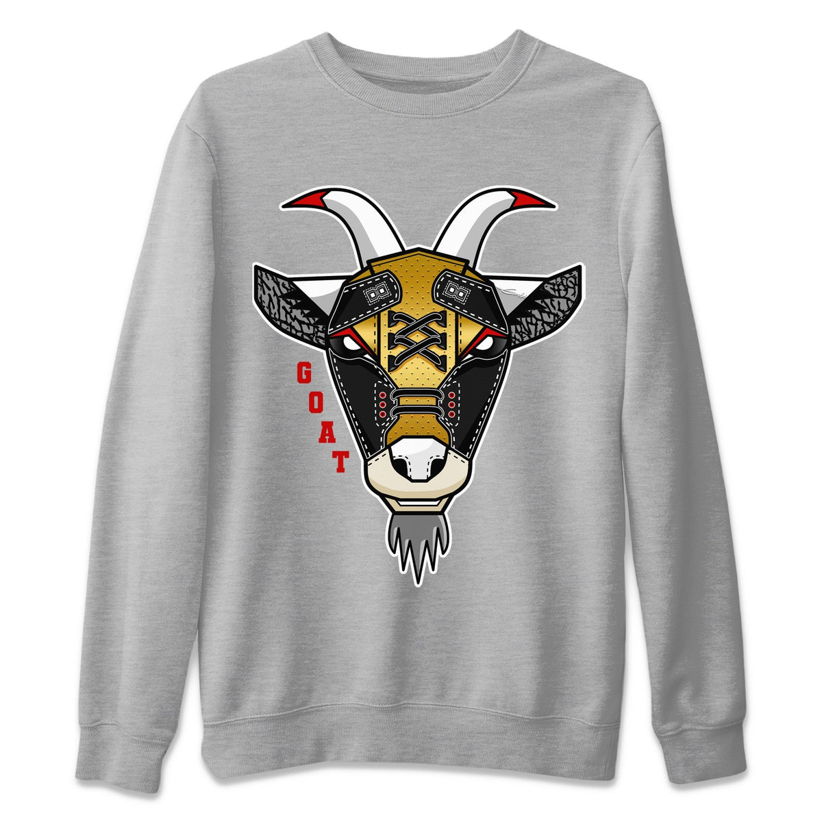 Jordan 3 Black Gold Sneaker Matching T-Shirt Goat Face Sneaker Tees Jordan 3 Black Gold Sneaker Release Tees Crew Neck Tees