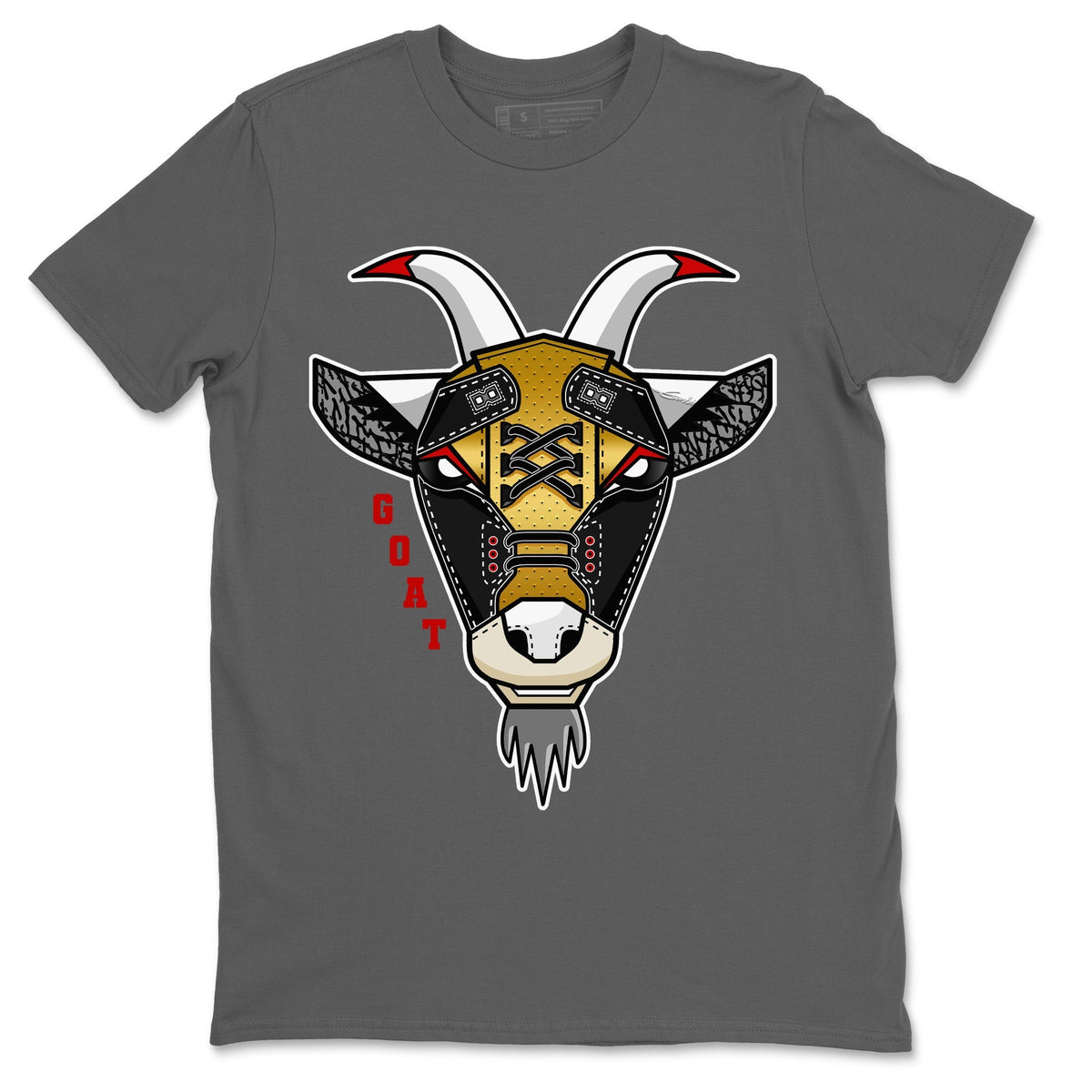 Jordan 3 Black Gold Sneaker Matching T-Shirt Goat Face Sneaker Tees Jordan 3 Black Gold Sneaker Release Tees Crew Neck Tees
