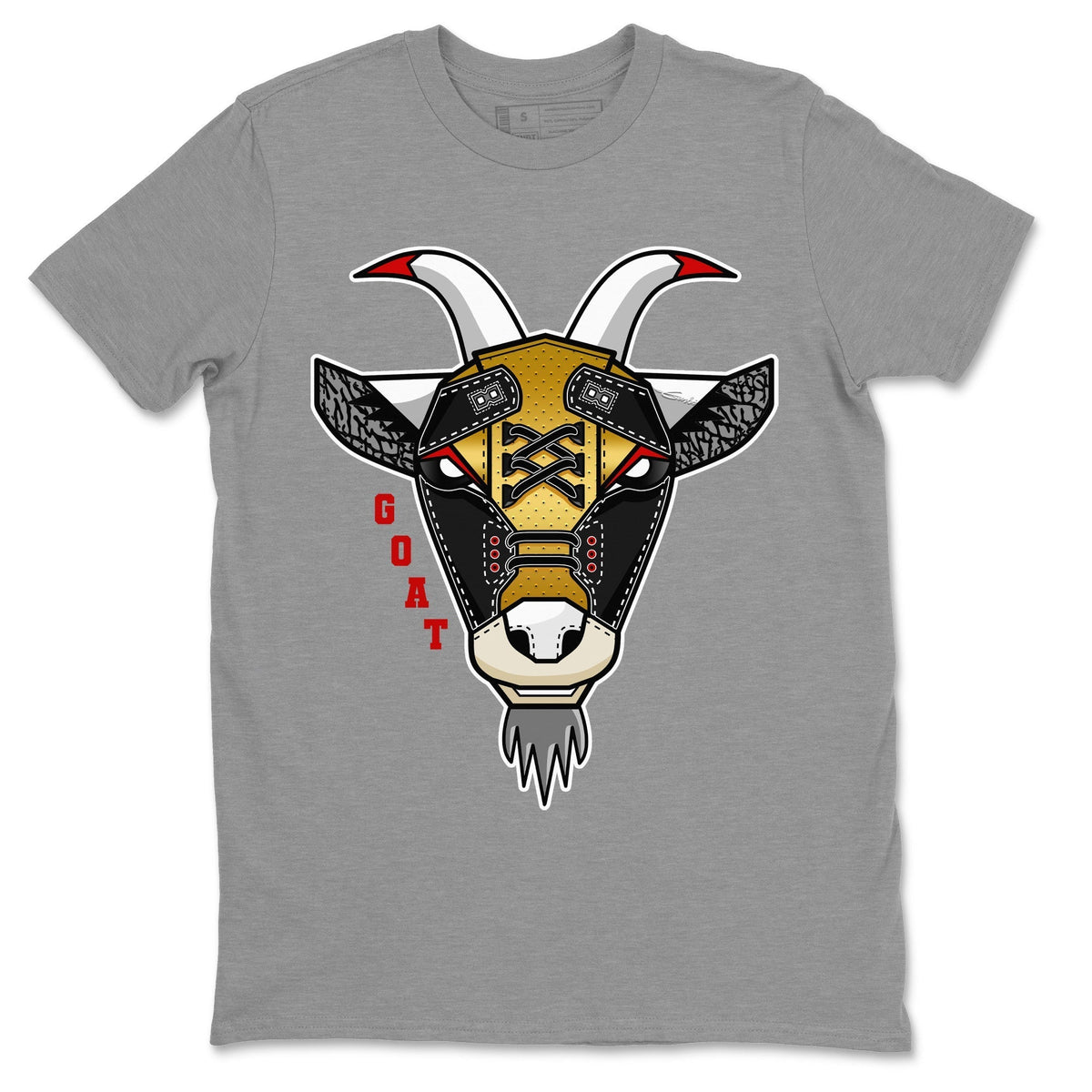 Jordan 3 Black Gold Sneaker Matching T-Shirt Goat Face Sneaker Tees Jordan 3 Black Gold Sneaker Release Tees Crew Neck Tees
