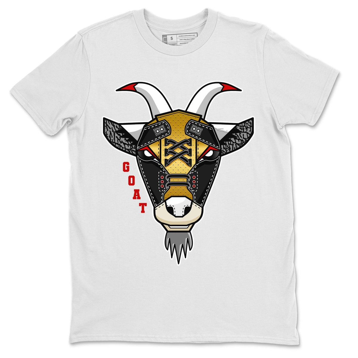 Jordan 3 Black Gold Sneaker Matching T-Shirt Goat Face Sneaker Tees Jordan 3 Black Gold Sneaker Release Tees Crew Neck Tees
