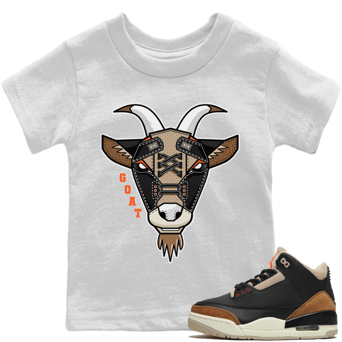 Jordan 3 Desert Elephant Sneaker Matching T-Shirt Goat Face Sneaker Tees Jordan 3 Desert Elephant Sneaker Release Tees Kids Shirts
