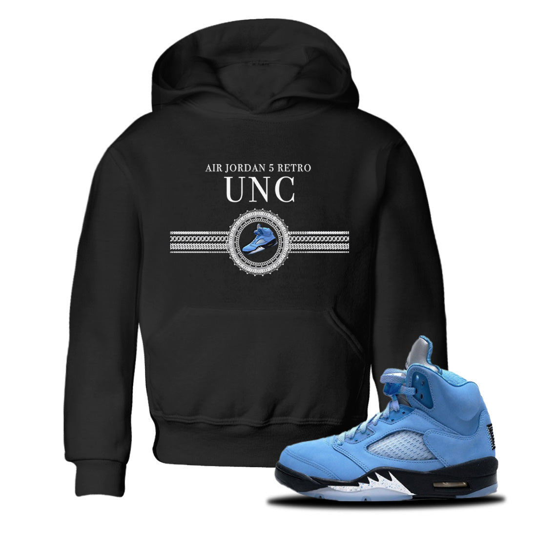 Air Jordan 5 UNC Gold Chain Baby and Kids Sneaker Tees Air Jordan 5 Retro UNC Kids Sneaker Tees Washing and Care Tip