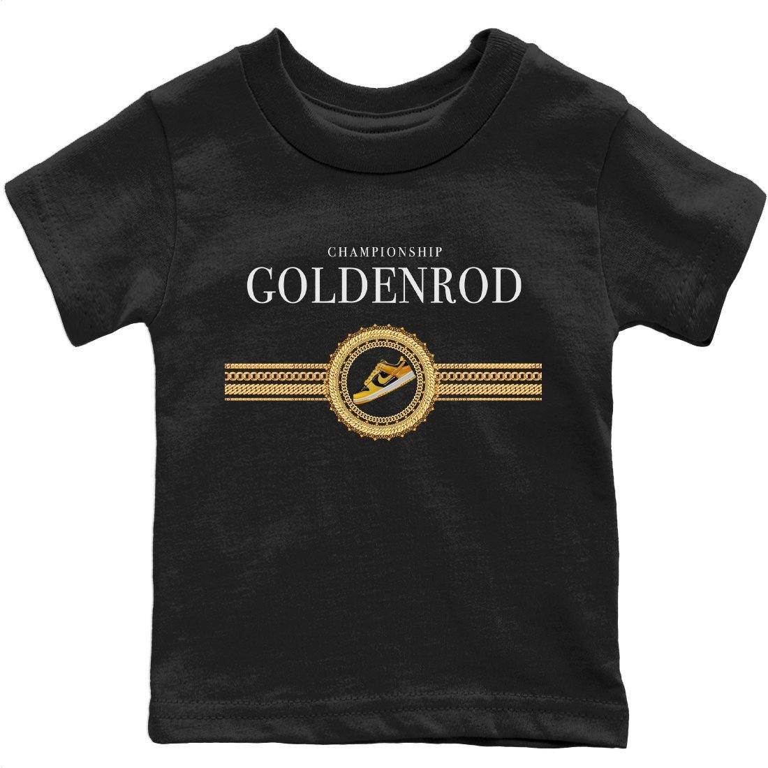 Dunk Championship Goldenrod Sneaker Match Tees Gold Chains Sneaker Tees Dunk Championship Goldenrod Jordan to match sneaker T-Shirt Kids Shirts