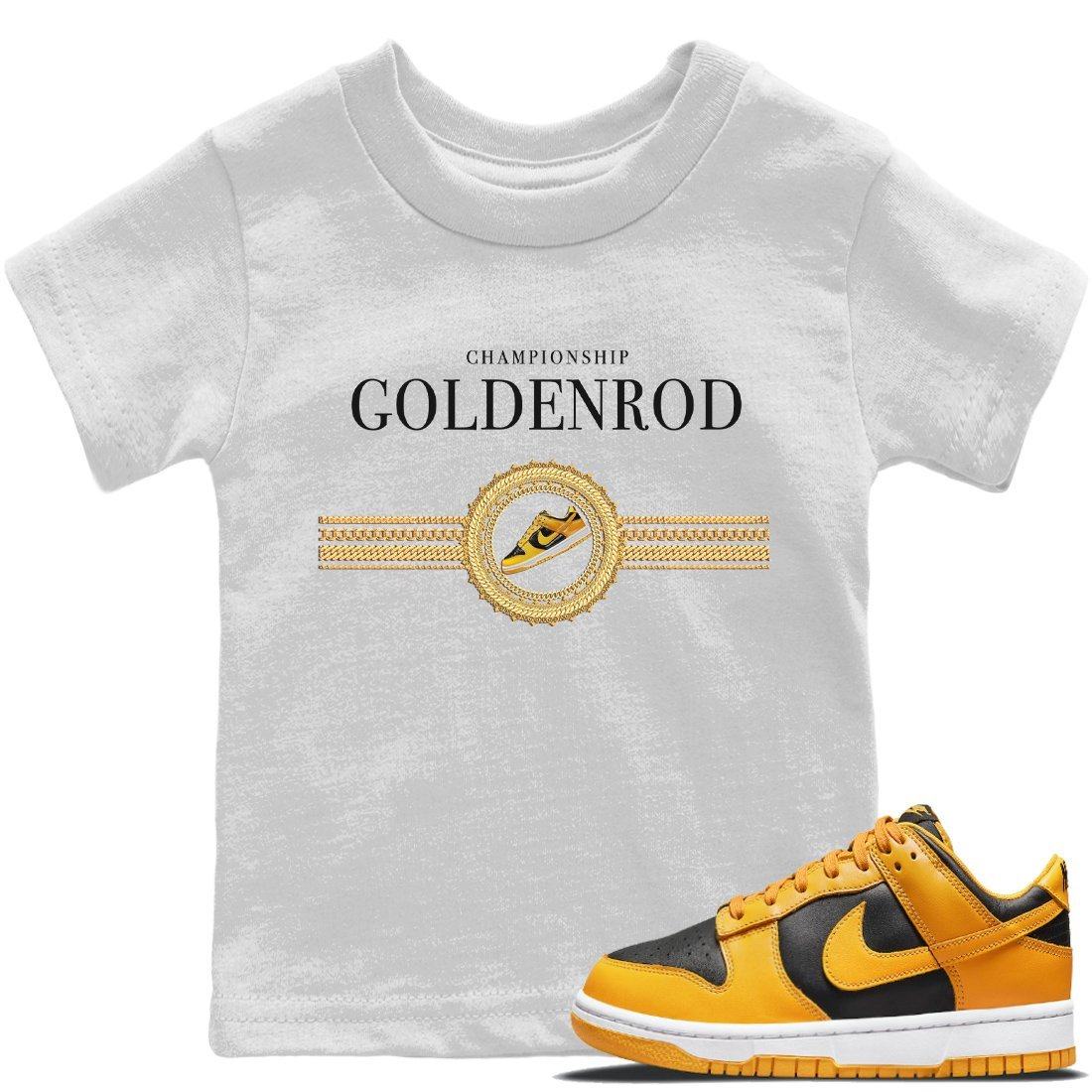 Dunk Championship Goldenrod Sneaker Match Tees Gold Chains Sneaker Tees Dunk Championship Goldenrod Jordan to match sneaker T-Shirt Kids Shirts