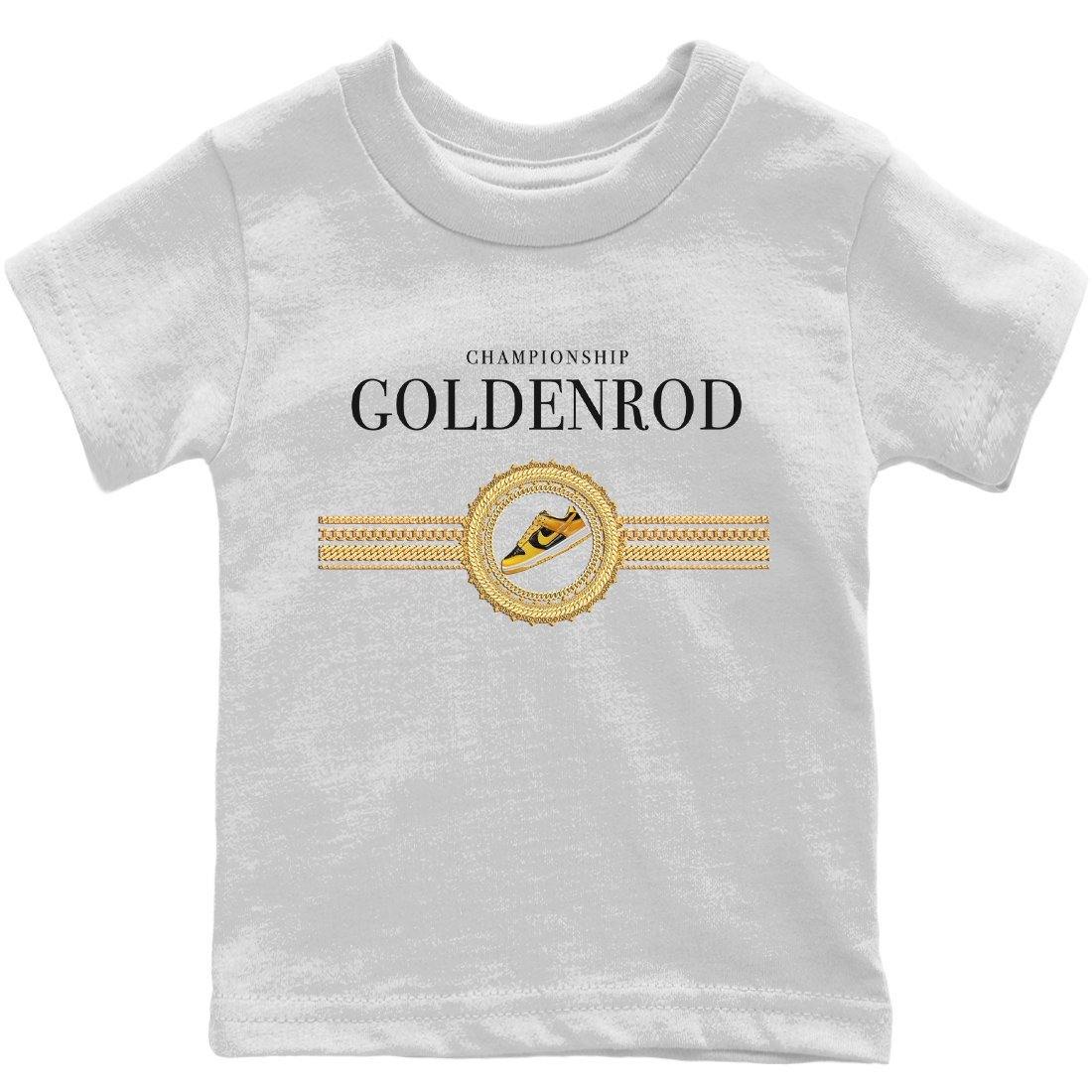 Dunk Championship Goldenrod Sneaker Match Tees Gold Chains Sneaker Tees Dunk Championship Goldenrod Jordan to match sneaker T-Shirt Kids Shirts