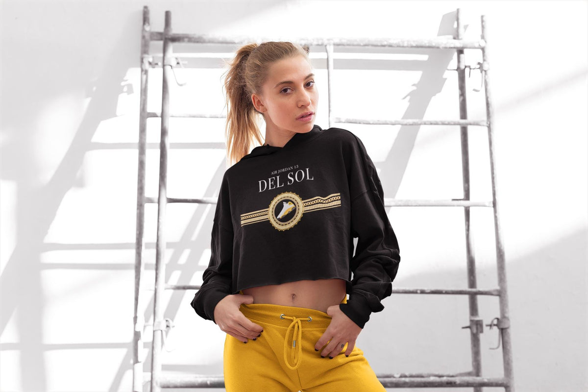 Jordan 13 Del Sol Sneaker Matching T-Shirt Gold Chains Sneaker Tees Jordan 13 Del Sol Sneaker Release Tees Women's Shirts