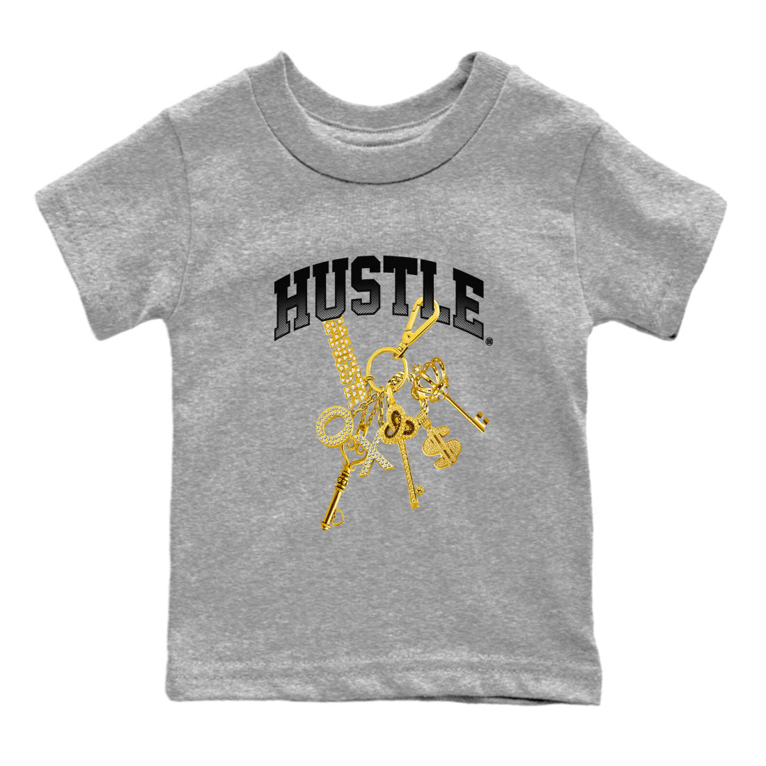 11s Gratitude shirt to match jordans Gold Hustle special sneaker matching tees Air Jordan 11 Gratitude Drip Gear Zone Baby Toddler Heather Grey 2 T-Shirt
