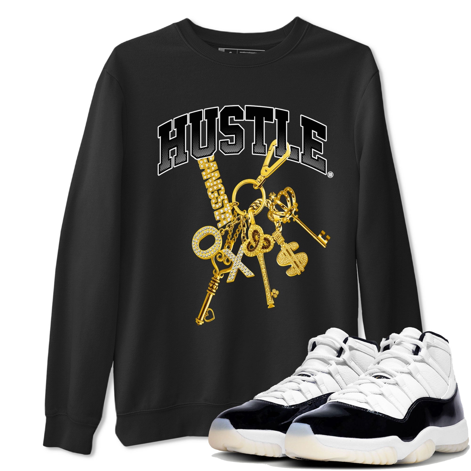 11s Gratitude shirt to match jordans Gold Hustle special sneaker matching tees Air Jordan 11 Gratitude Drip Gear Zone Unisex Black 1 T-Shirt