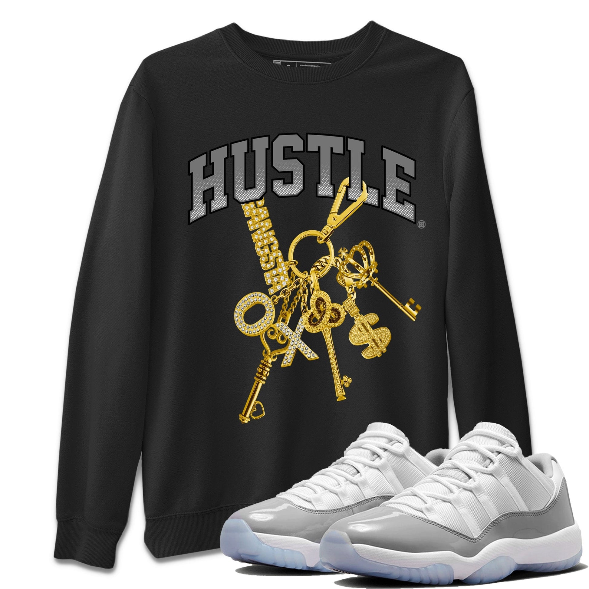 Air Jordan 11 White Cement Sneaker Tees Drip Gear Zone Gold Hustle Sneaker Tees Air Jordan 11 Cement Grey Shirt Unisex Shirts Black 1