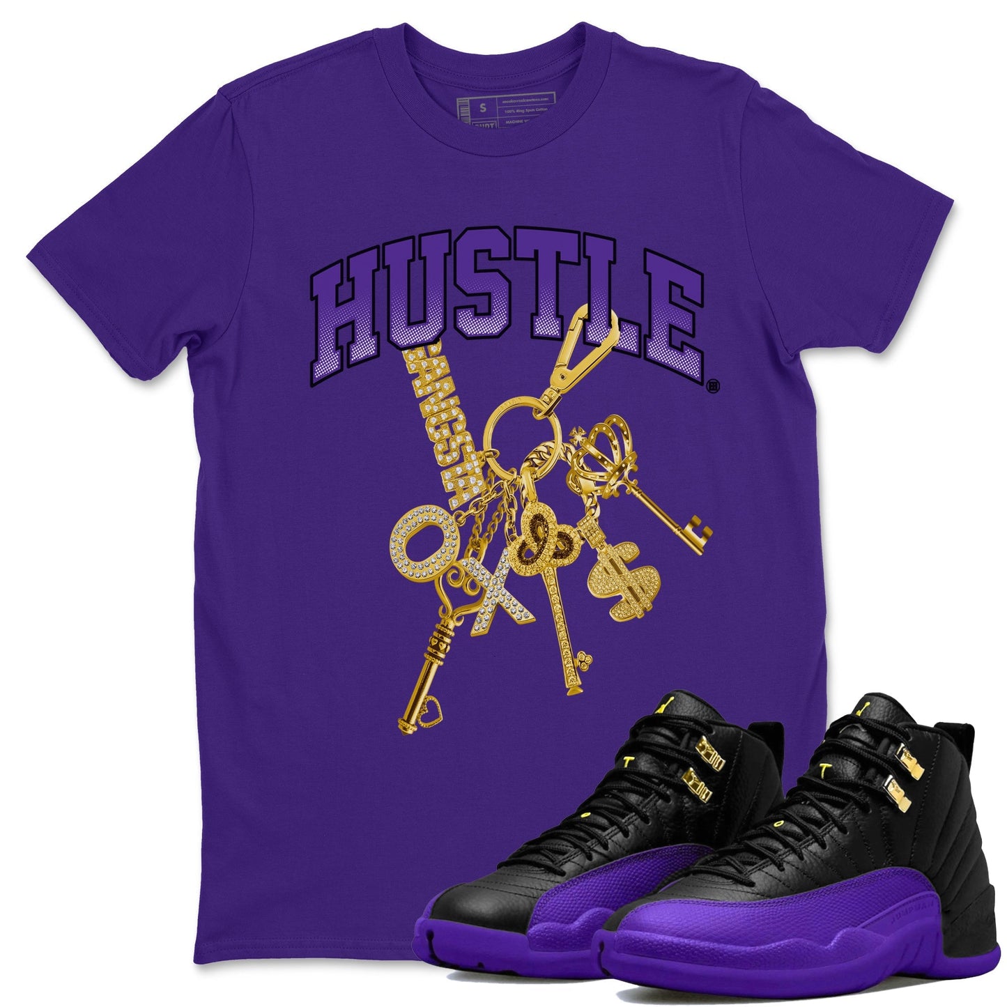 Air Jordan 12 Field Purple Sneaker Match Tees Gold Hustle Sneaker Tees Jordan Jordan 12 Lakers Sneaker Release Tees Unisex Shirts Purple 1