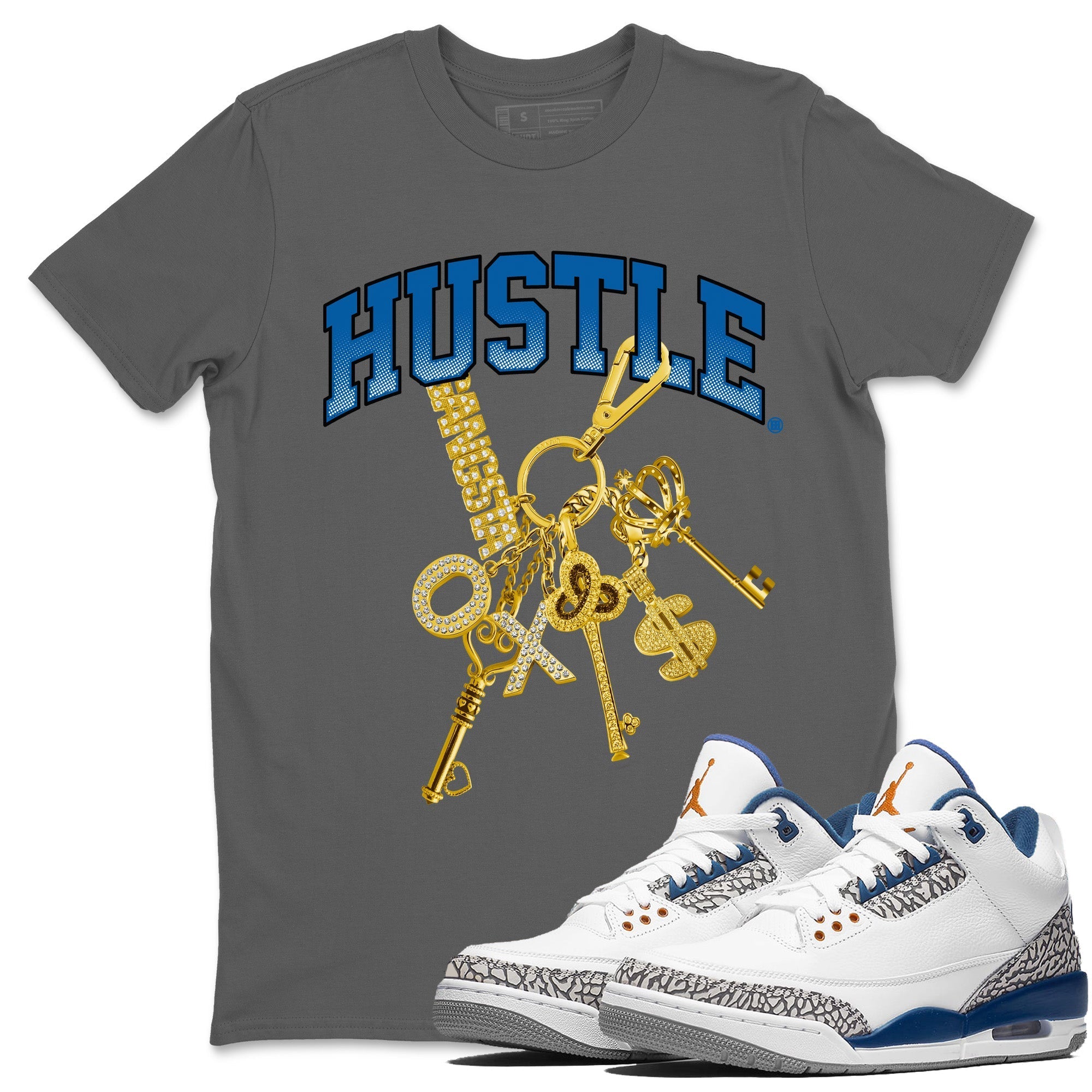 Air Jordan 3 Wizards Gold Hustle Crew Neck Sneaker Tees Air Jordan 3 Wizards Sneaker T-Shirts Washing and Care Tip