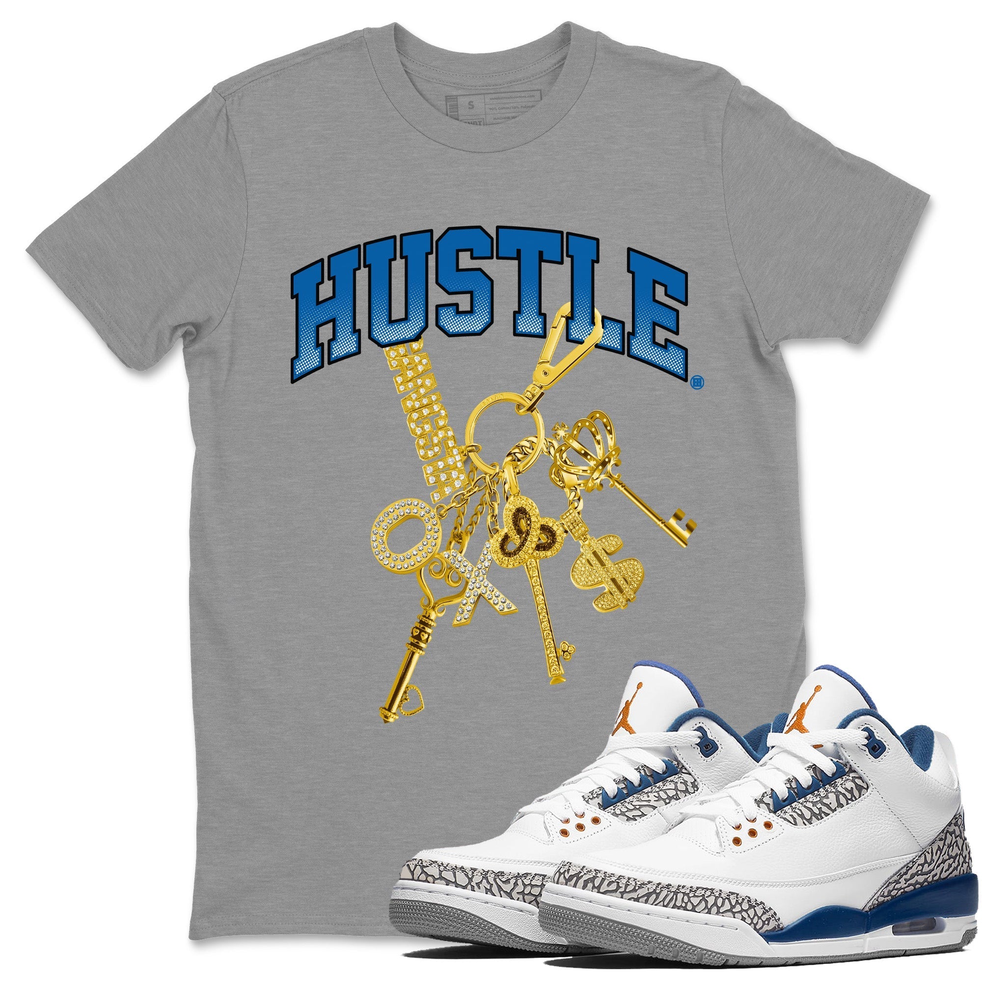 Air Jordan 3 Wizards Gold Hustle Crew Neck Sneaker Tees Air Jordan 3 Wizards Sneaker T-Shirts Size Chart