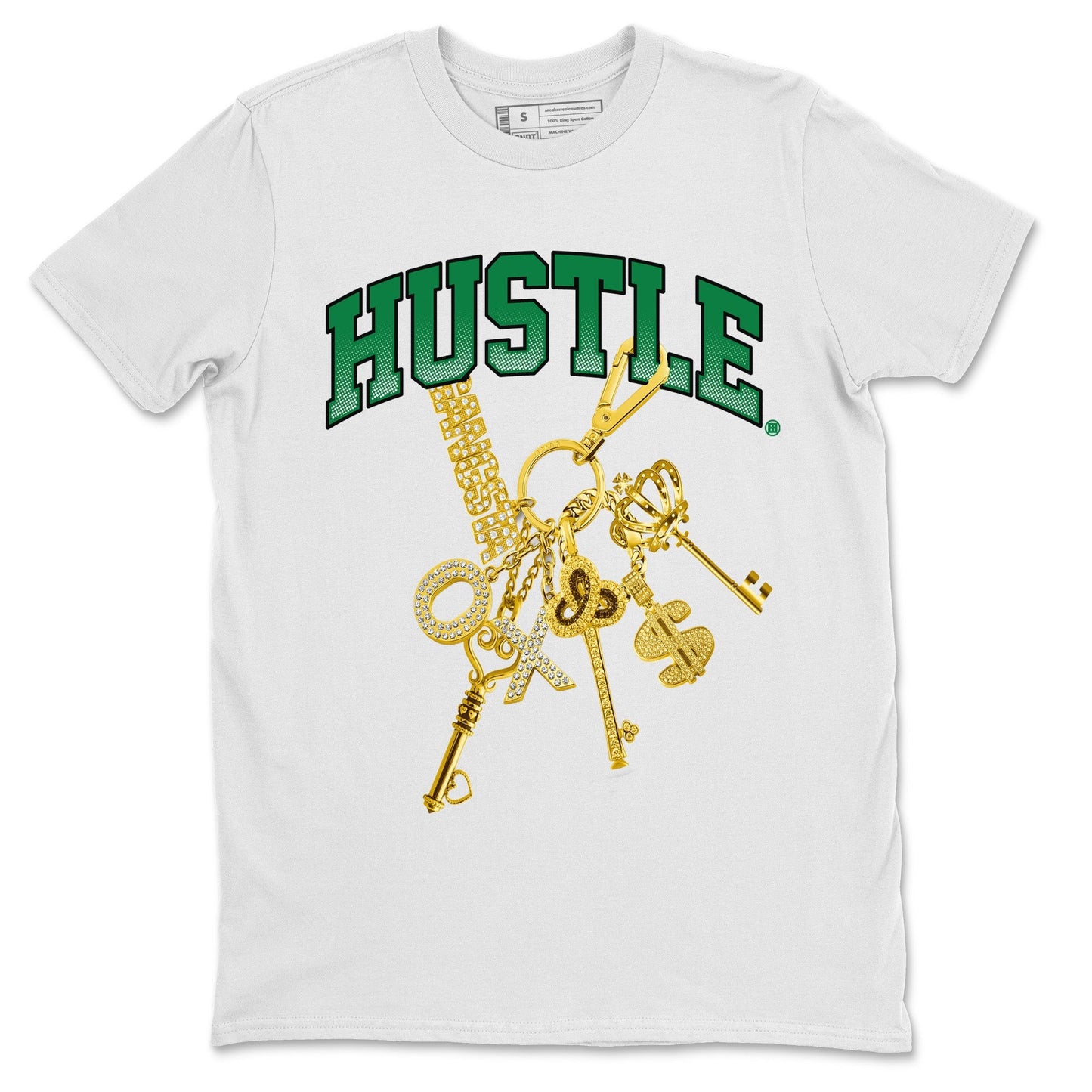 Air Jordan 4 Pine Green Sneaker Tees Drip Gear Zone Gold Hustle Sneaker Tees Nike SB x Jordan 4 Pine Green Shirt Unisex Shirts White 2