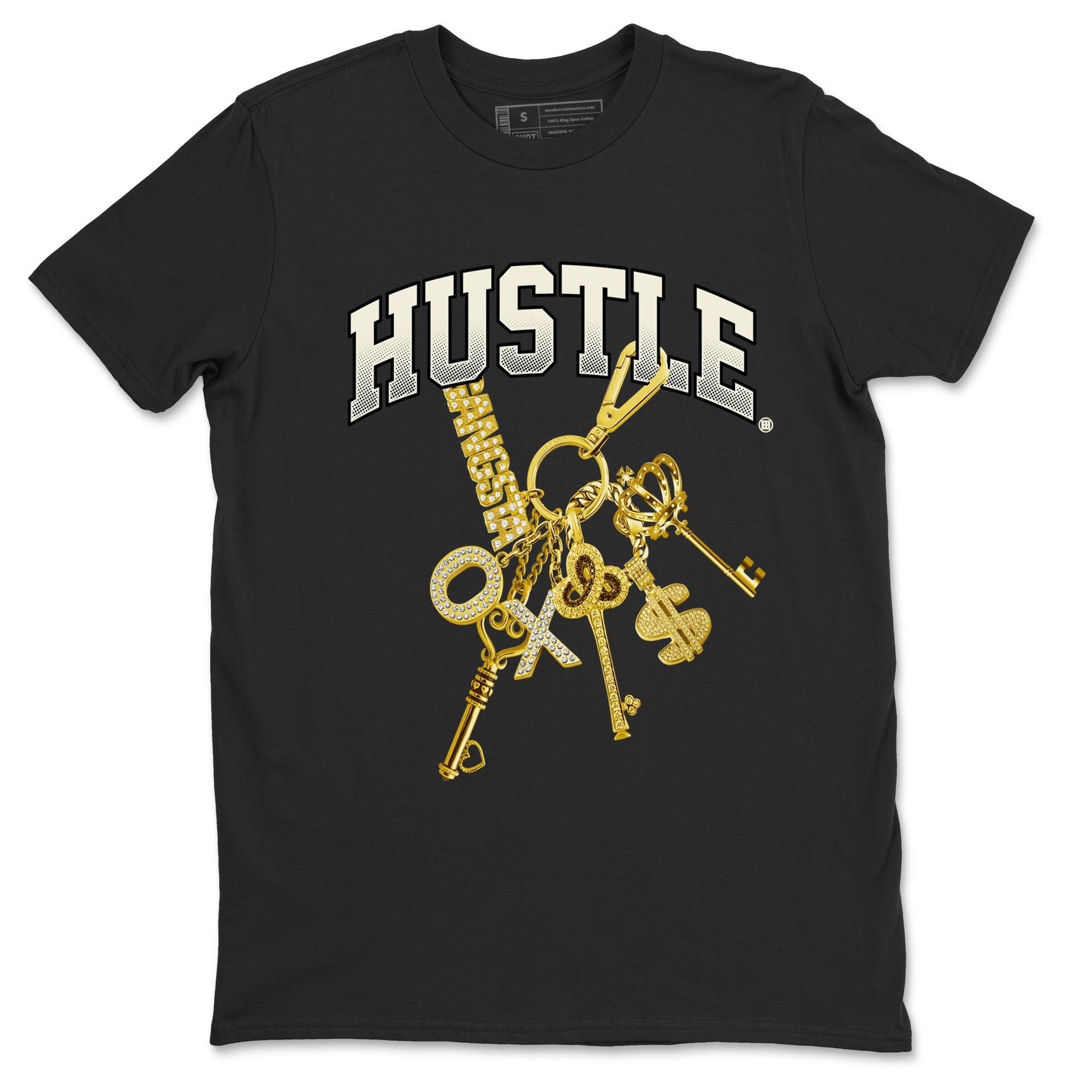 4s Sail shirt to match jordans Gold Hustle sneaker tees Air Jordan 4 Sail Drip Gear Zone unisex cotton Black 2 crew neck shirt