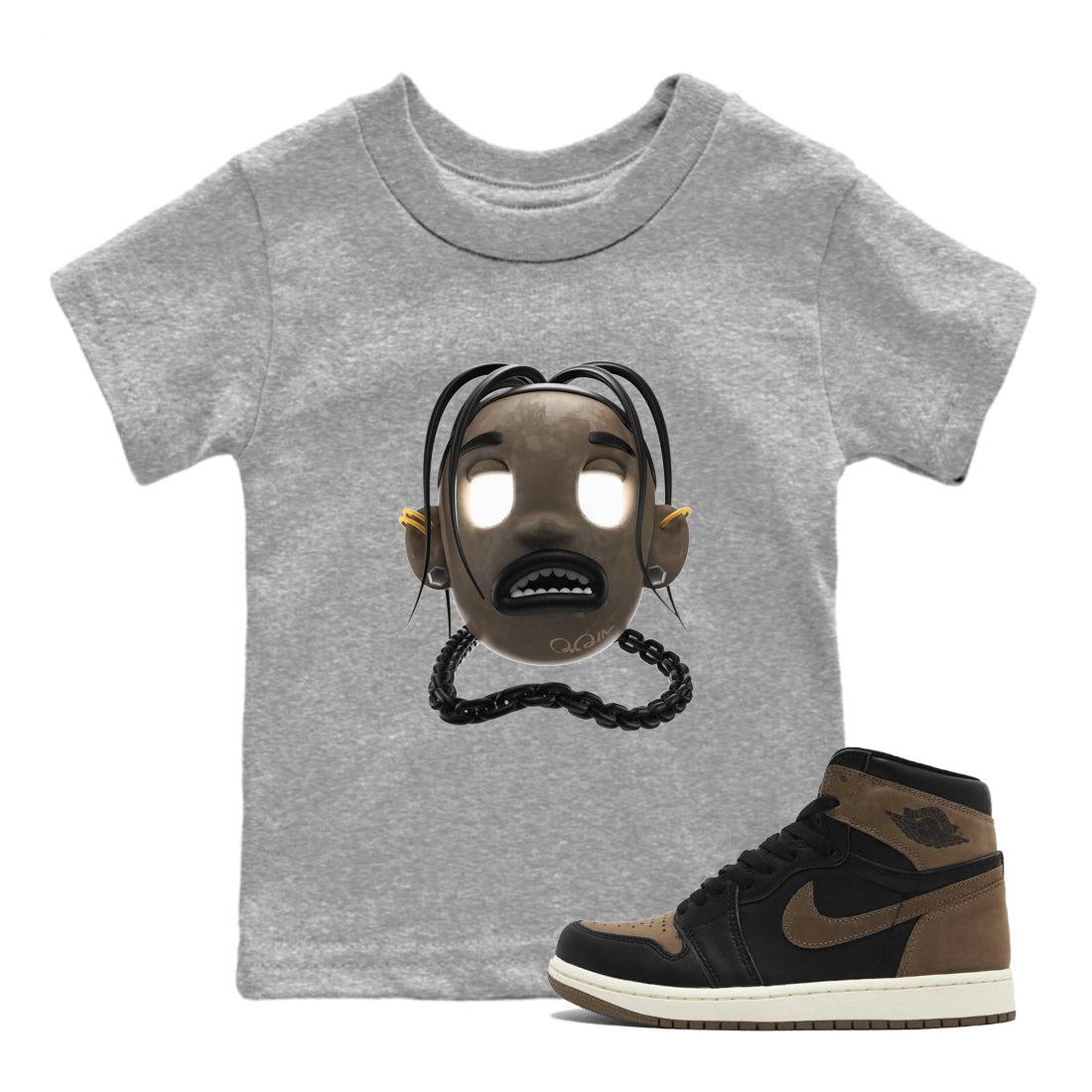 Air Jordan 1 Palomino shirt to match jordans Goosebumps Boy Streetwear Sneaker Shirt AJ1 High Palomino Drip Gear Zone Sneaker Matching Clothing Baby Toddler Heather Grey 1 T-Shirt