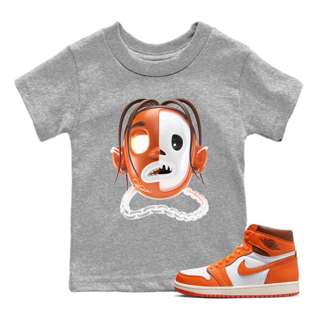 Air Jordan 1 Starfish shirt to match jordans Goosebumps Boy Streetwear Sneaker Shirt AJ1Starfish Drip Gear Zone Sneaker Matching Clothing Baby Toddler Heather Grey 1 T-Shirt Halloween Custumes