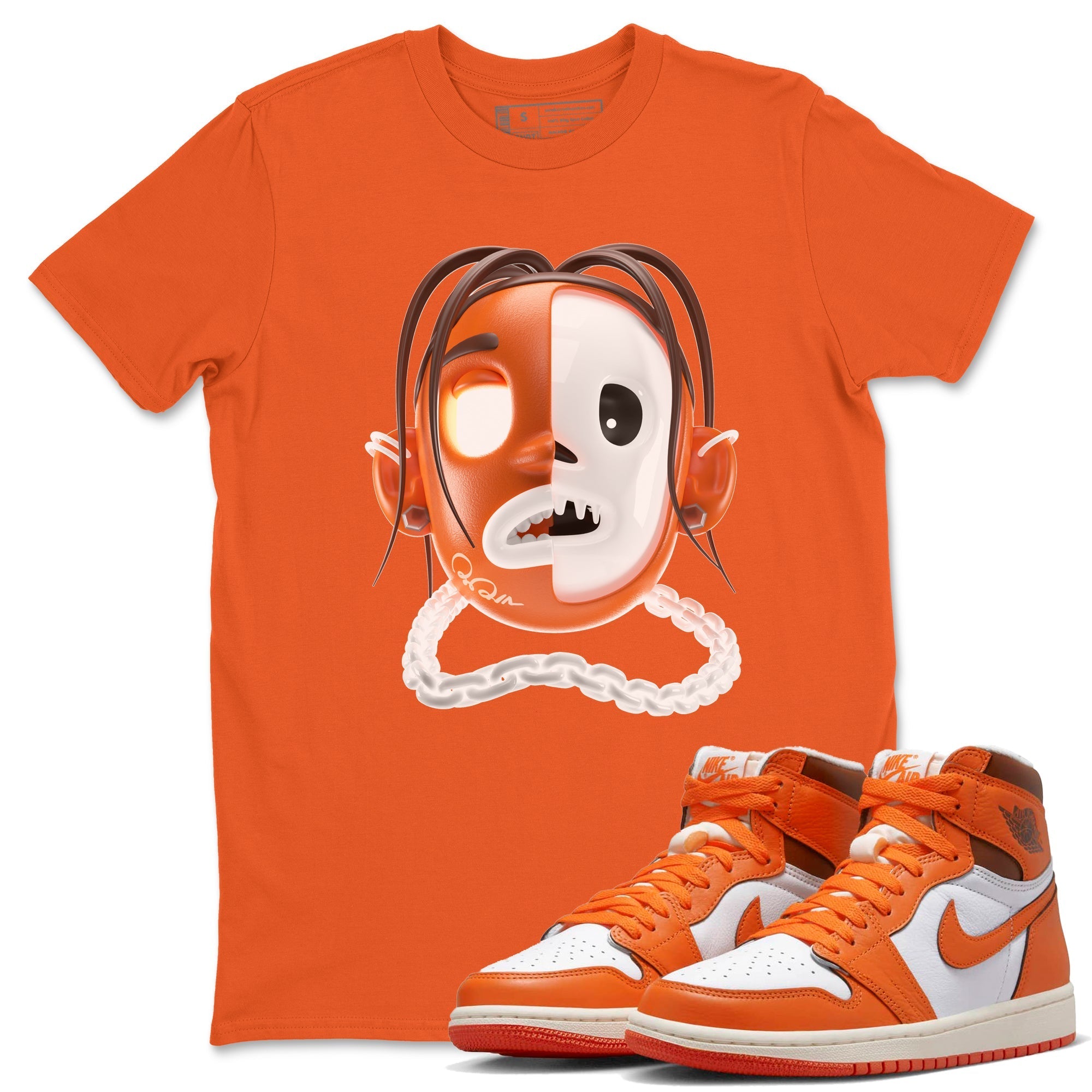 Air Jordan 1 Starfish shirt to match jordans Goosebumps Boy Streetwear Sneaker Shirt AJ1Starfish Drip Gear Zone Sneaker Matching Clothing Unisex Orange 1 T-Shirt Halloween Custumes