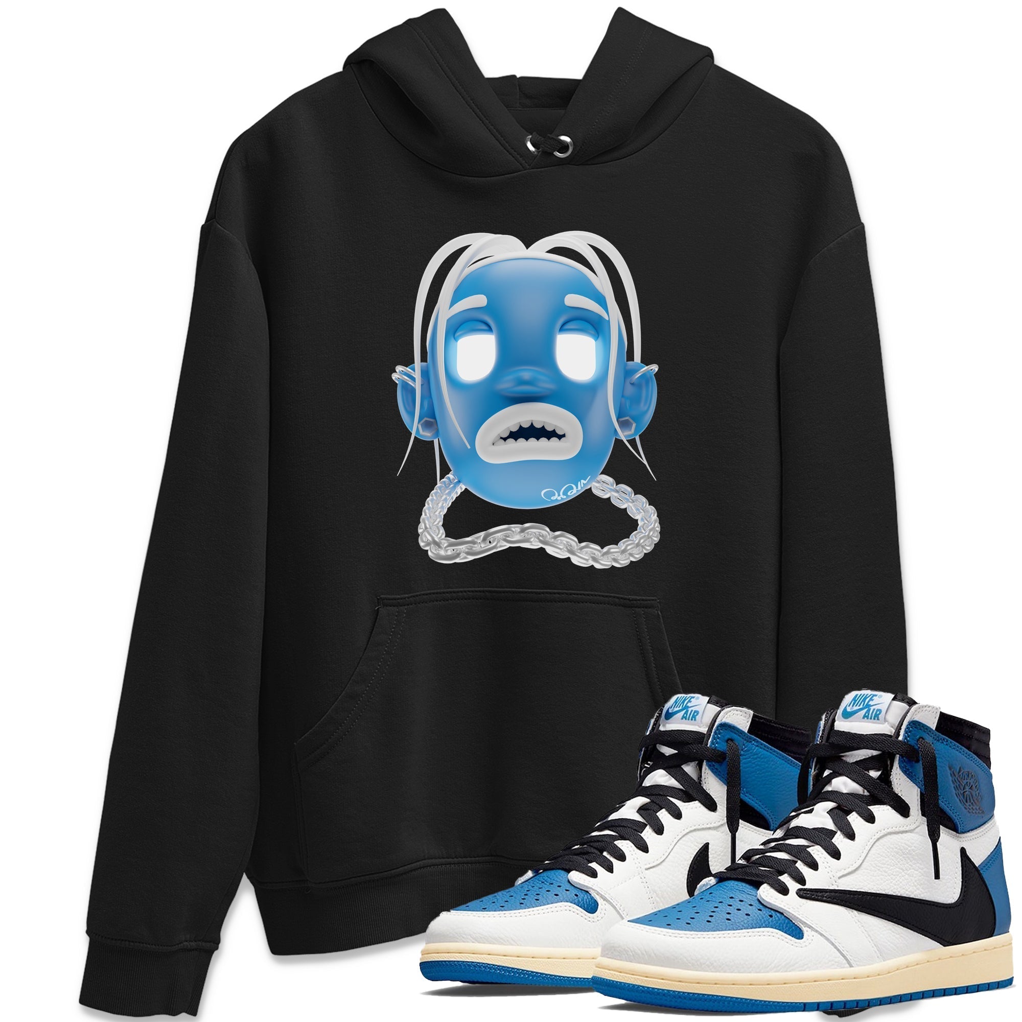 Air Jordan 1 Travis Scott Fragment Sneaker Tees Drip Gear Zone Goosebumps Boy Sneaker Tees AJ1 OG High Travis Scott Fragment Shirt Unisex Shirts Black 1