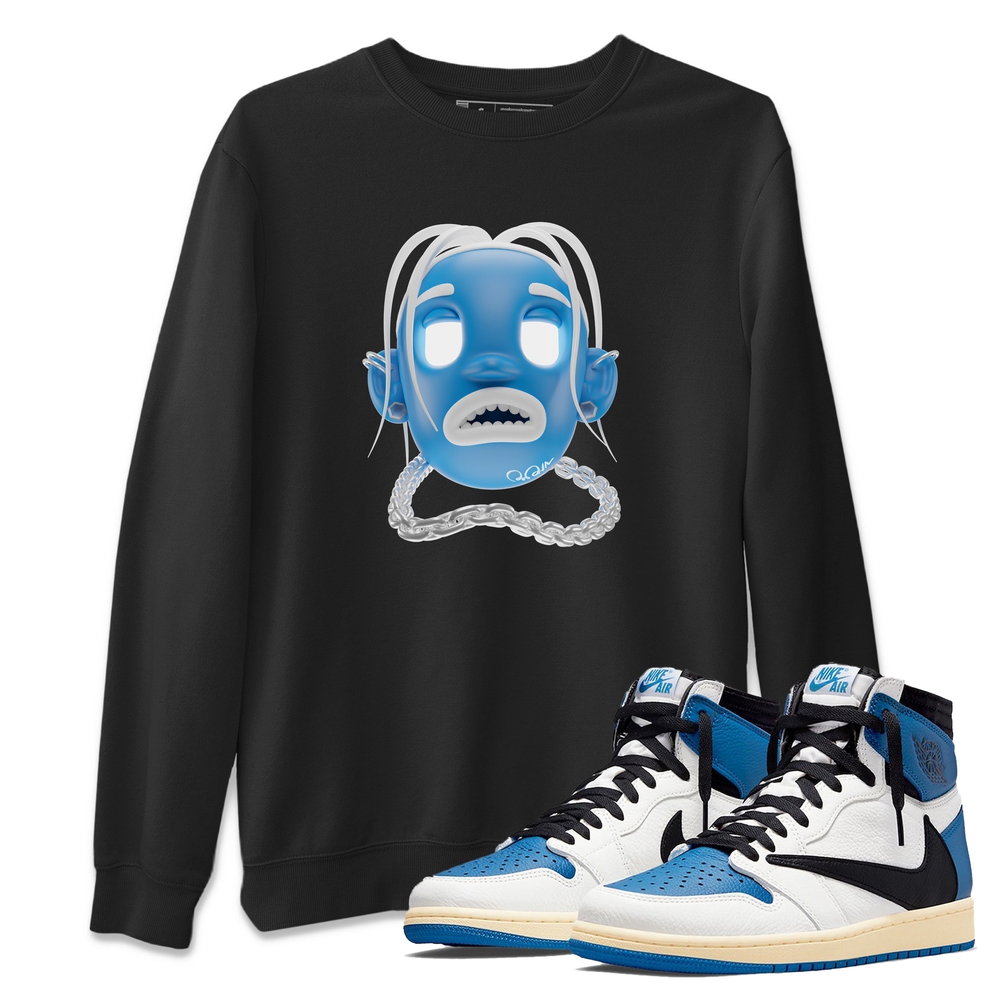 Air Jordan 1 Travis Scott Fragment Sneaker Tees Drip Gear Zone Goosebumps Boy Sneaker Tees AJ1 OG High Travis Scott Fragment Shirt Unisex Shirts Black 1