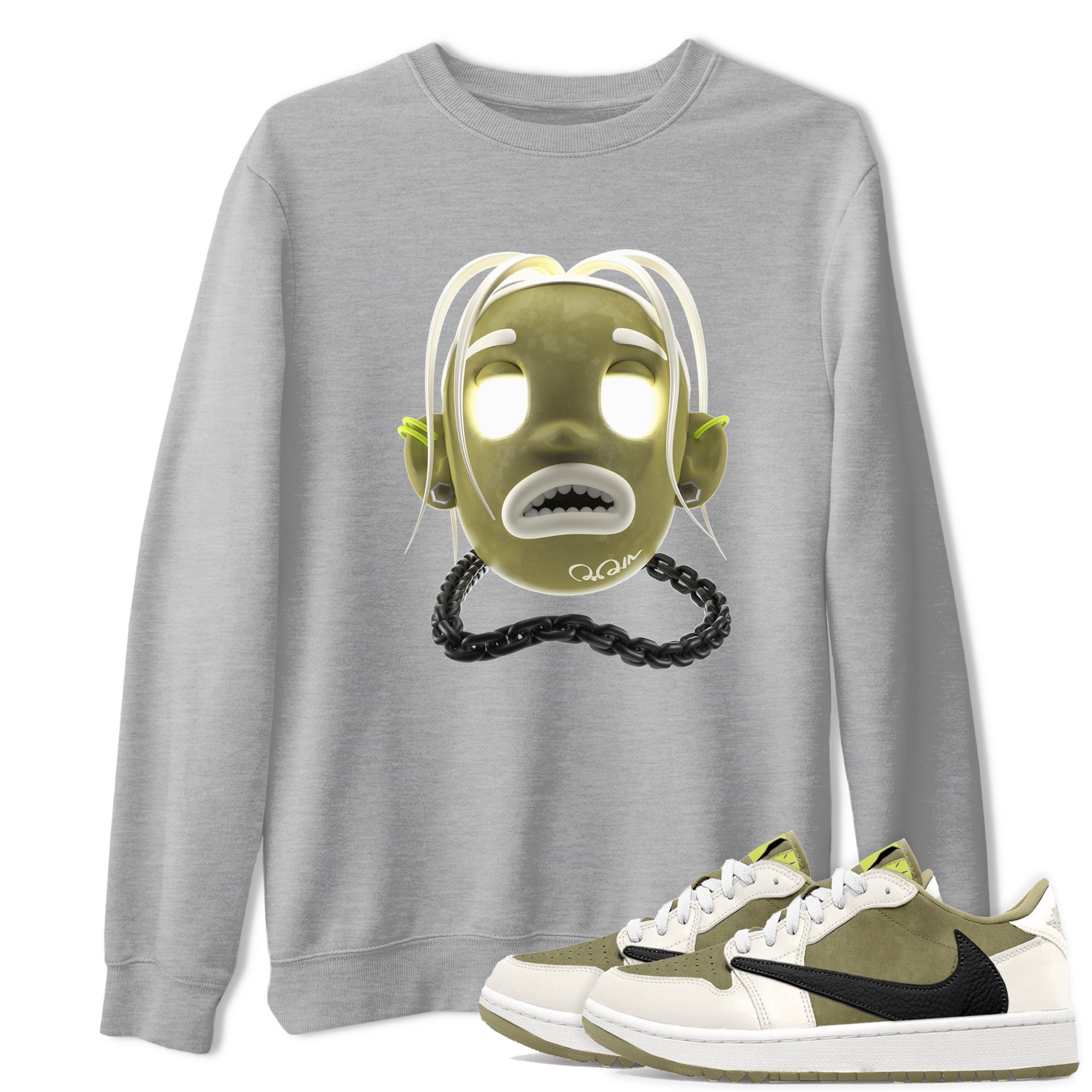 Air Jordan 1 Travis Scott Golf shirt to match jordans Goosebumps Boy Streetwear Sneaker Shirt AJ1 lowTravis Scott Golf Drip Gear Zone Sneaker Matching Clothing Unisex Heather Grey 1 T-Shirt