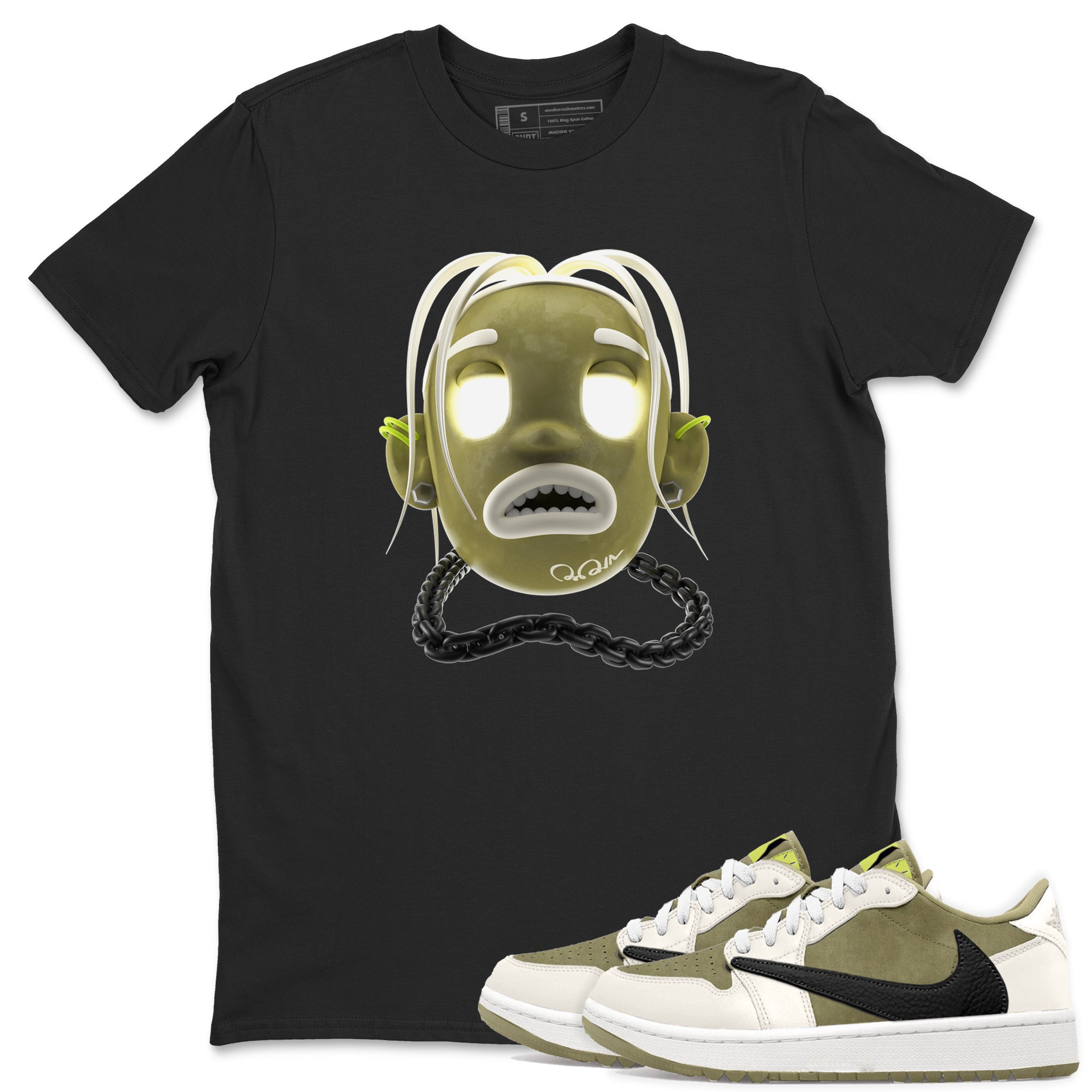 Air Jordan 1 Travis Scott Golf shirt to match jordans Goosebumps Boy Streetwear Sneaker Shirt AJ1 lowTravis Scott Golf Drip Gear Zone Sneaker Matching Clothing Unisex Black 1 T-Shirt