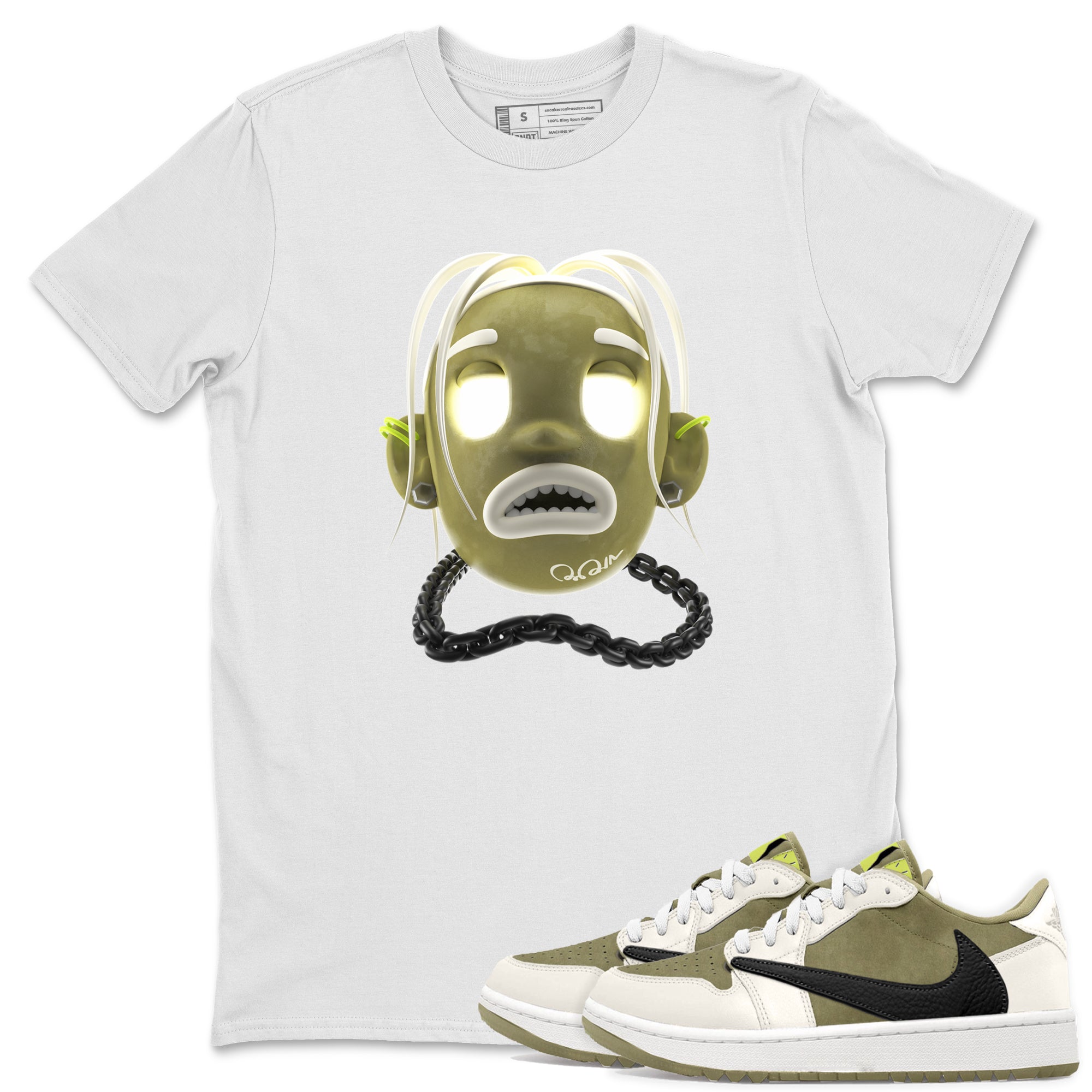 Air Jordan 1 Travis Scott Golf shirt to match jordans Goosebumps Boy Streetwear Sneaker Shirt AJ1 lowTravis Scott Golf Drip Gear Zone Sneaker Matching Clothing Unisex White 1 T-Shirt