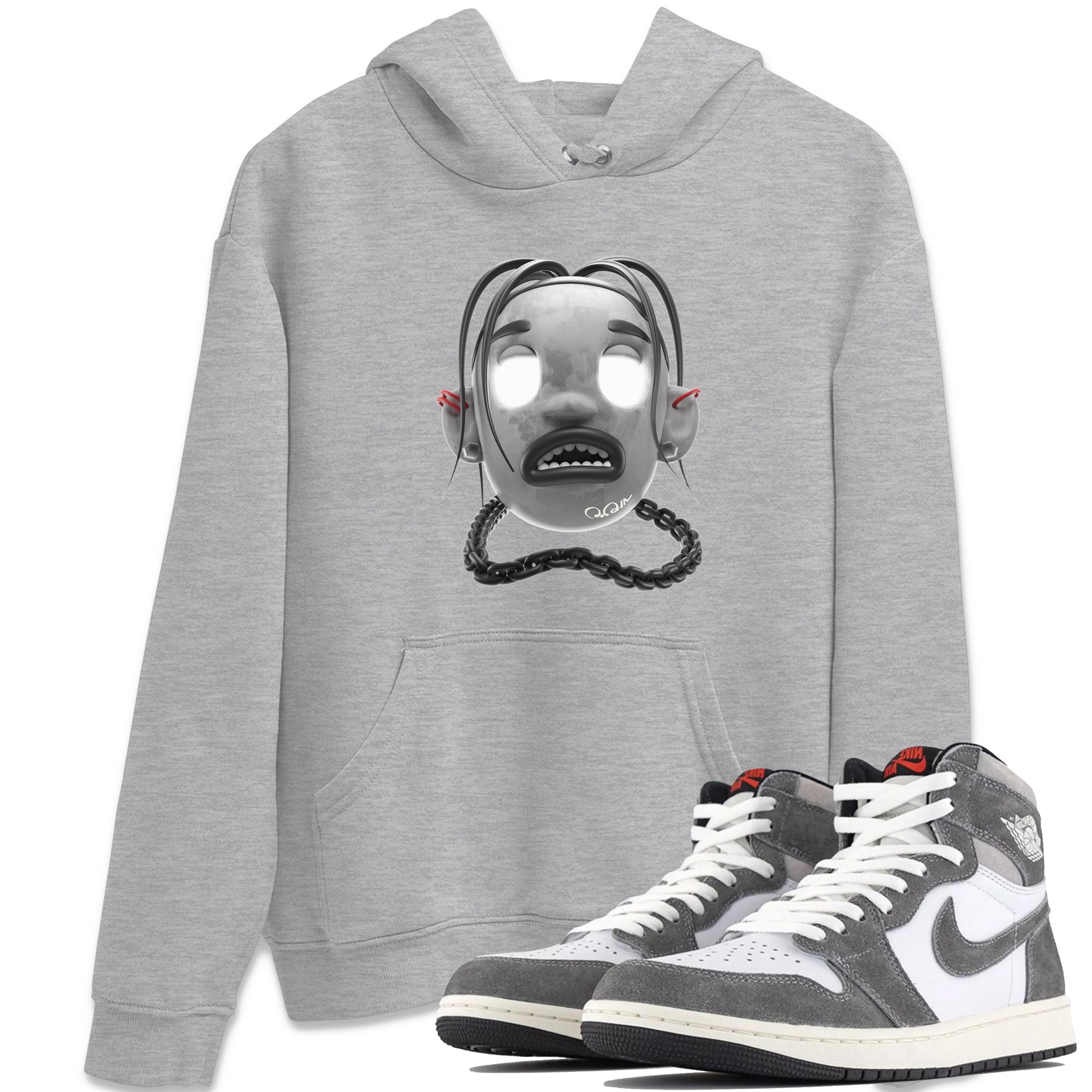 Air Jordan 1 Washed Heritage Sneaker Match Tees Goosebumps Boy Sneaker Tees AJ1 Washed Heritage Sneaker Release Tees Unisex Shirts Heather Grey 1
