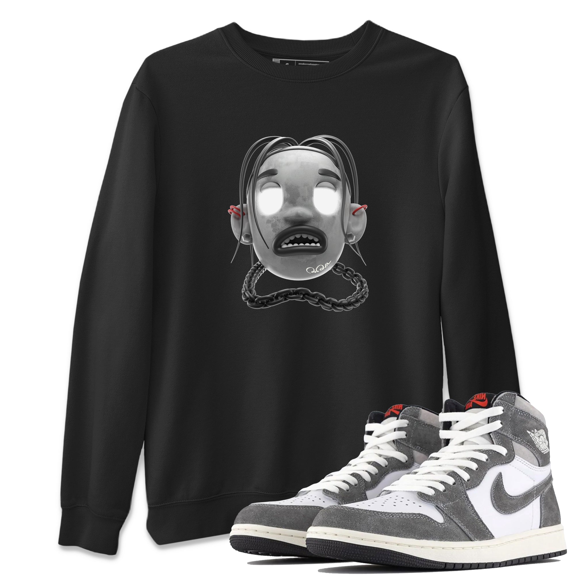 Air Jordan 1 Washed Heritage Sneaker Match Tees Goosebumps Boy Sneaker Tees AJ1 Washed Heritage Sneaker Release Tees Unisex Shirts Black 1