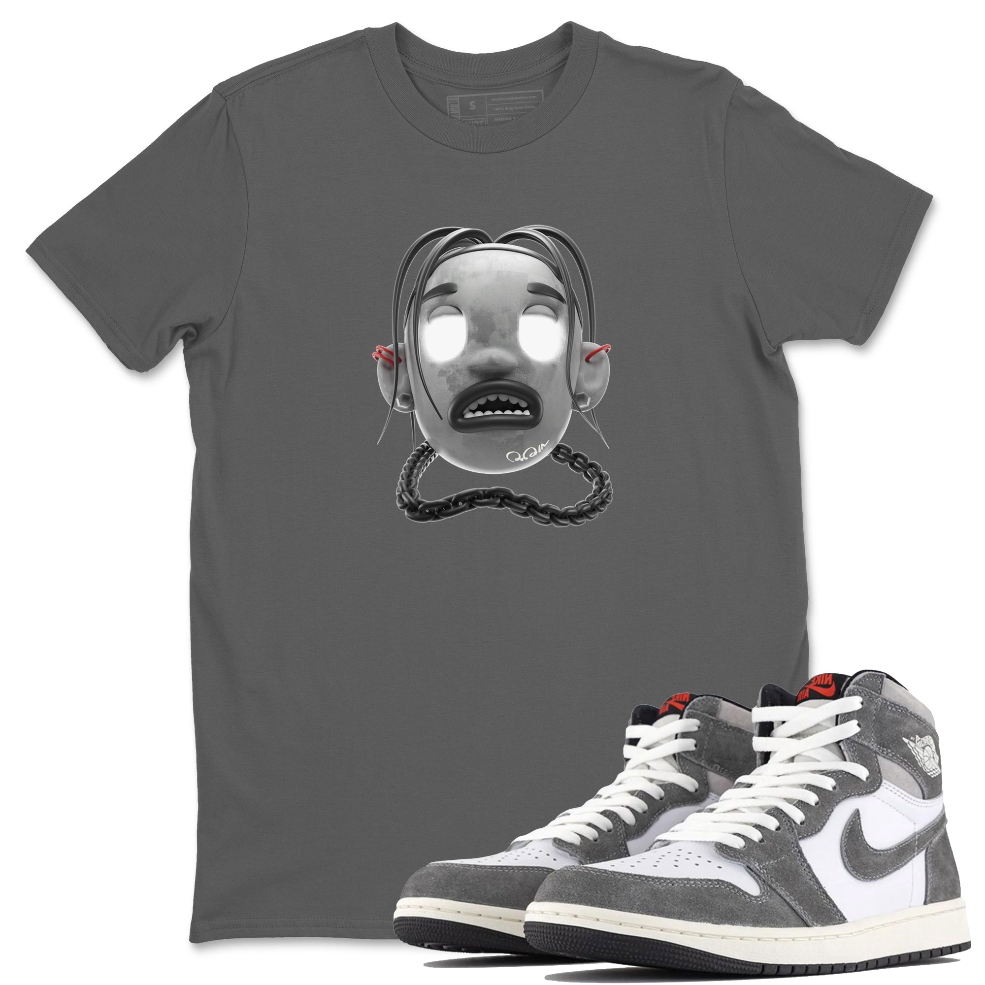 Air Jordan 1 Washed Heritage Sneaker Match Tees Goosebumps Boy Sneaker Tees AJ1 Washed Heritage Sneaker Release Tees Unisex Shirts Cool Grey 1
