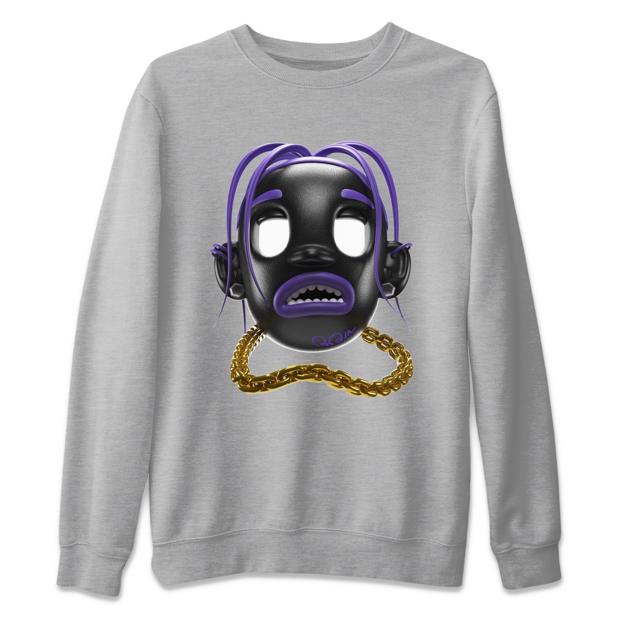 Air Jordan 12 Field Purple Sneaker Match Tees Goosebumps Boy Sneaker Tees AJ12 Field Purple Sneaker Release Tees Unisex Shirts Heather Grey 2