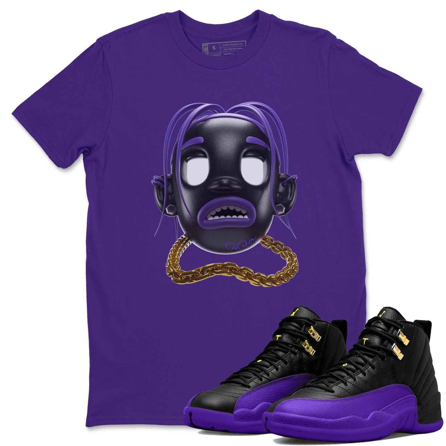 Air Jordan 12 Field Purple Sneaker Match Tees Goosebumps Boy Sneaker Tees AJ12 Field Purple Sneaker Release Tees Unisex Shirts Purple 1