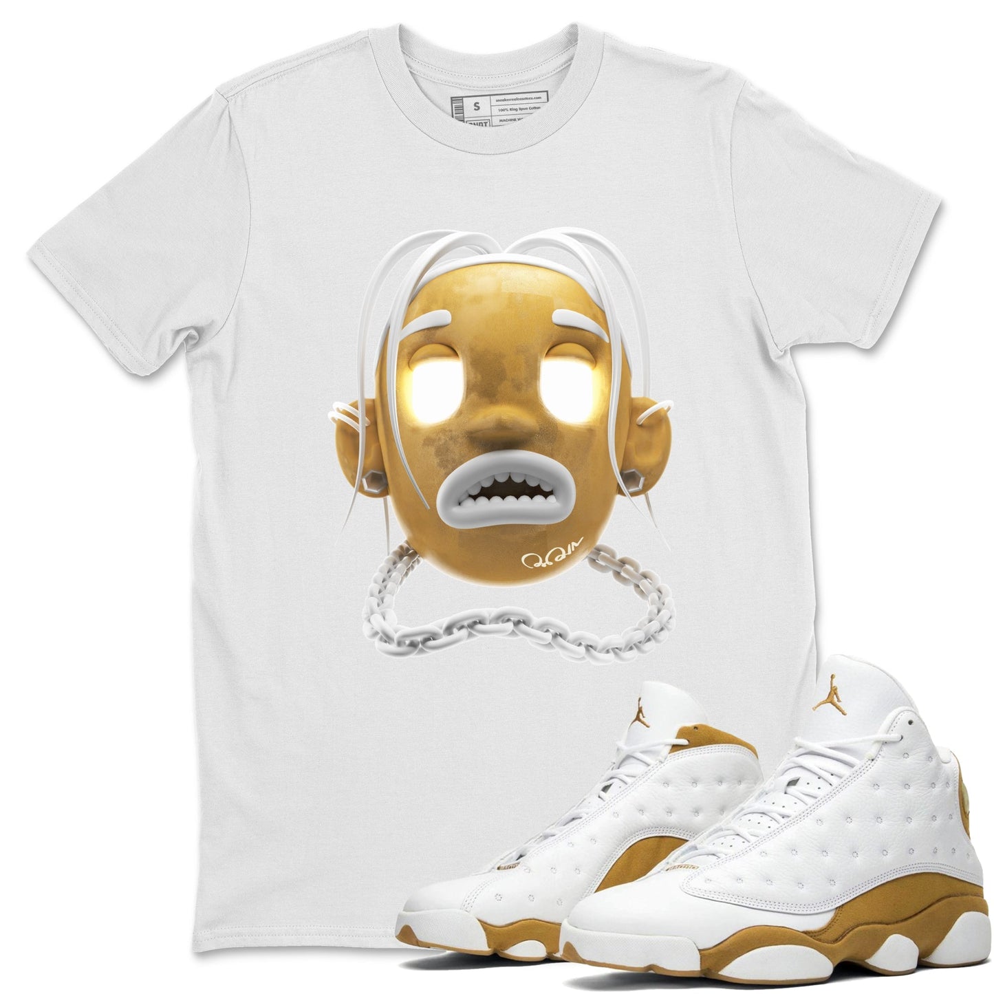 Air Jordan 13 Wheat Sneaker Match Tees Goosebumps Boy Sneaker Tees AJ13 Wheat Sneaker Release Tees Unisex Shirts White 1