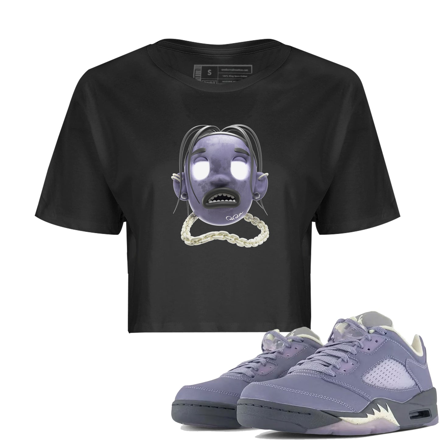 Air Jordan 5 Indigo Haze Sneaker Match Tees Goosebumps boy Sneaker Tees AJ5 Indigo Haze Sneaker Release Tees Women's Shirts Black 1
